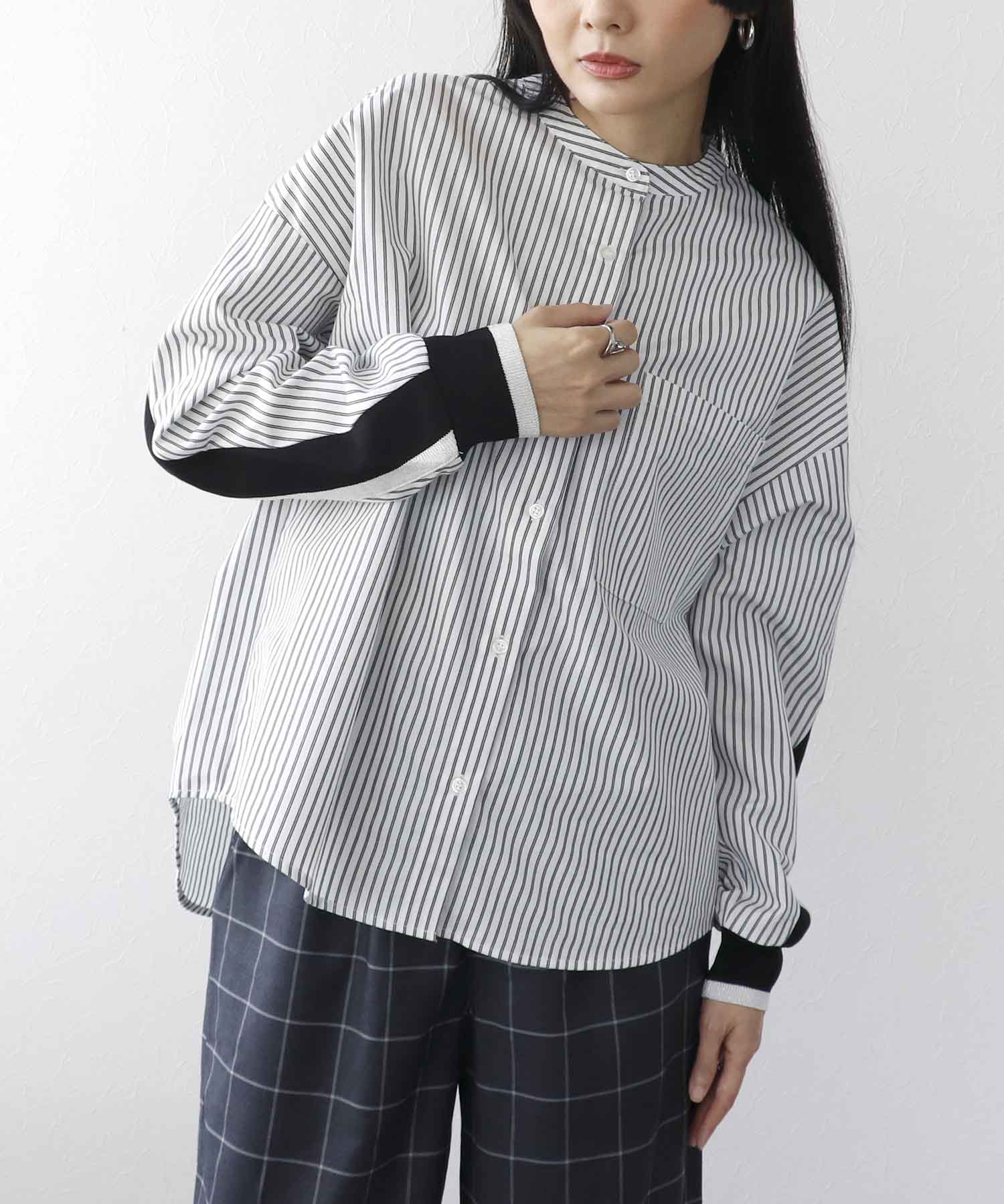 TC起毛バックヨークテープブラウス