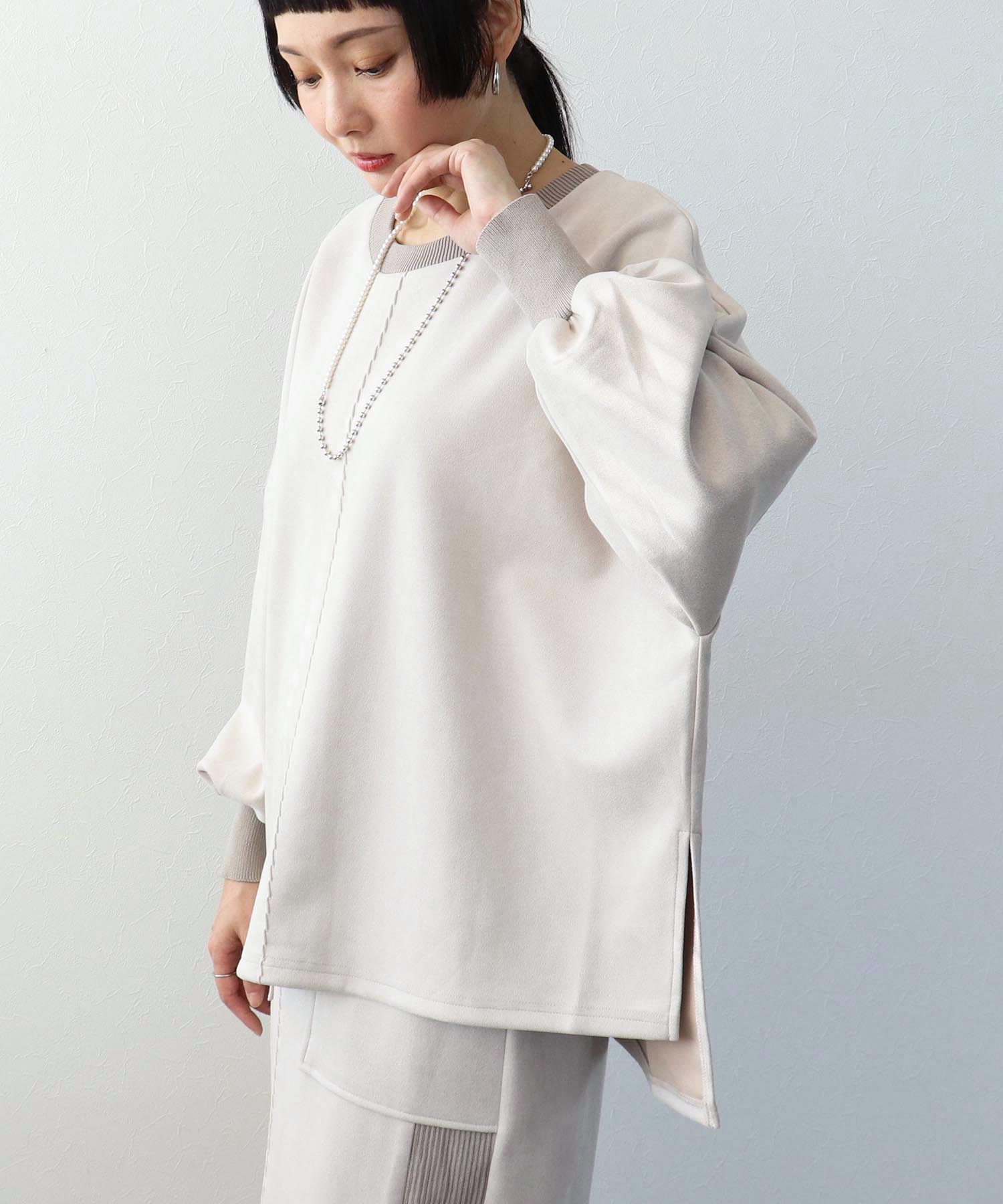 スエードリブワイドプルオーバー