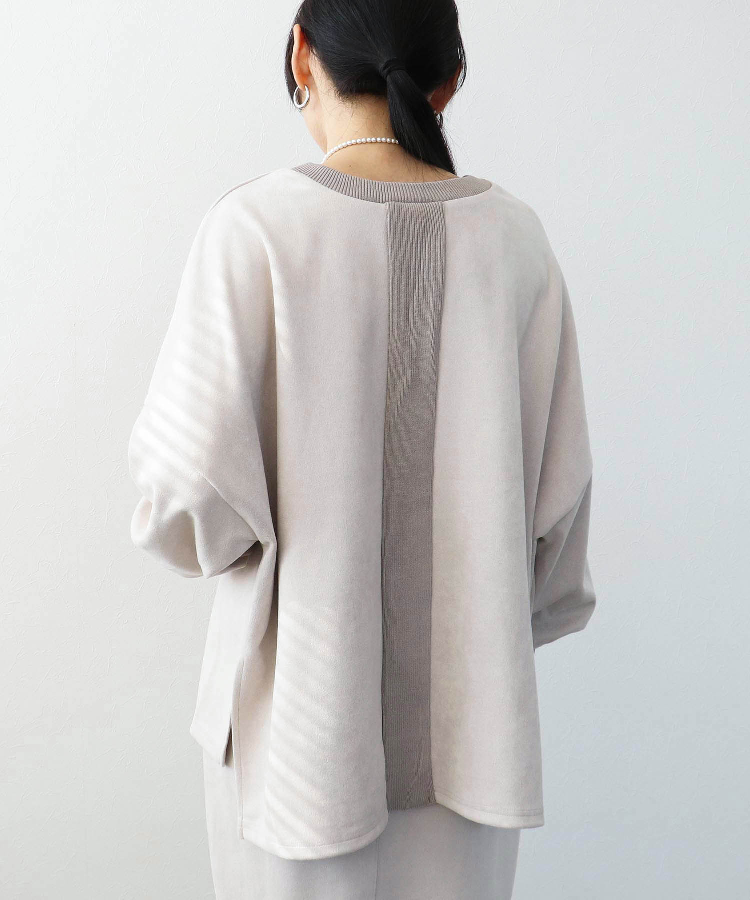 スエードリブワイドプルオーバー