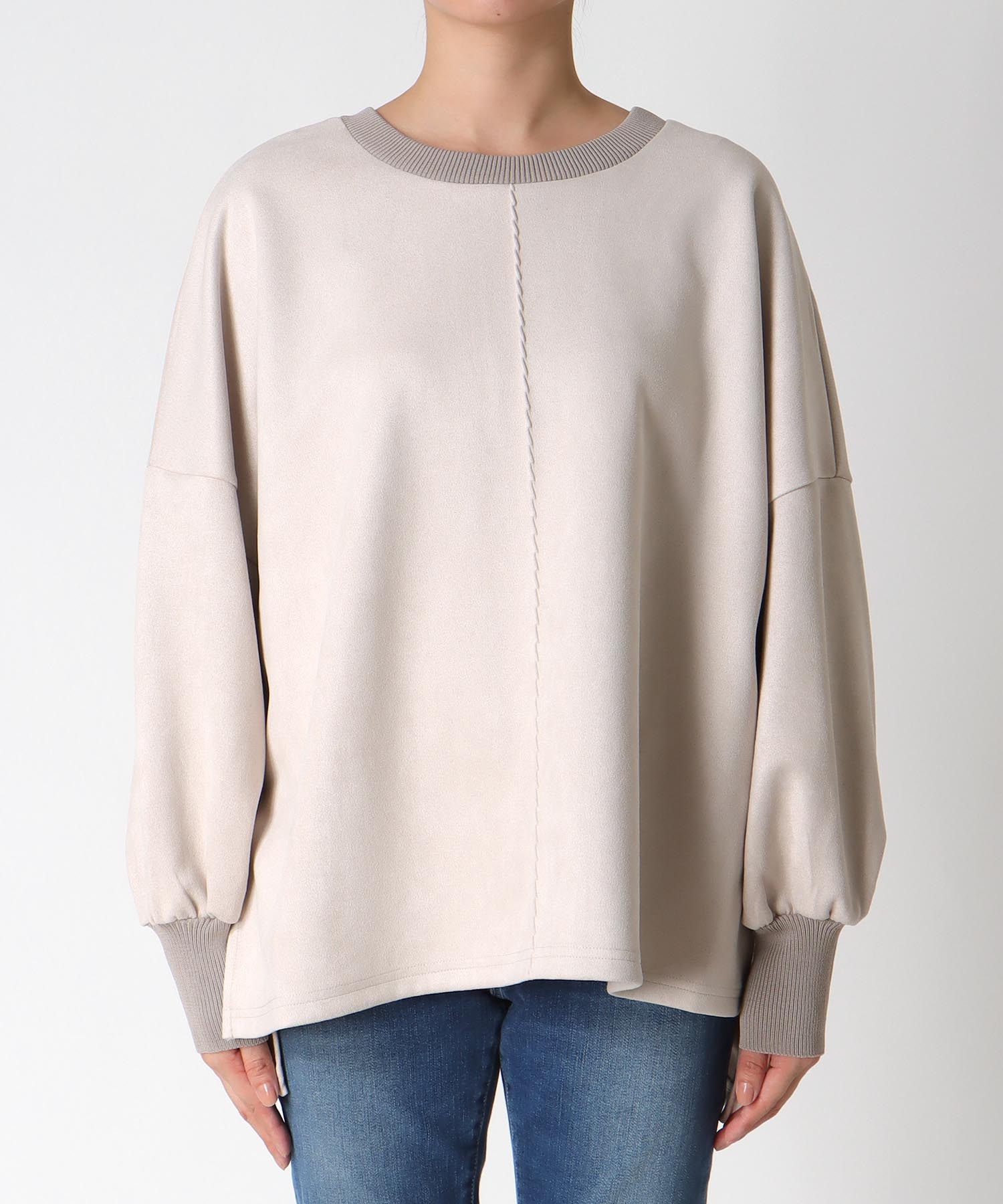 スエードリブワイドプルオーバー