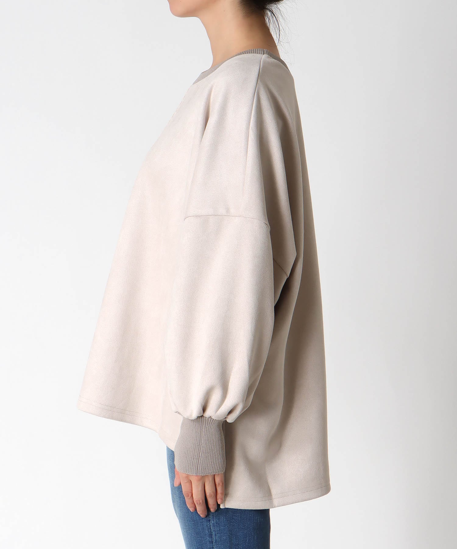 スエードリブワイドプルオーバー