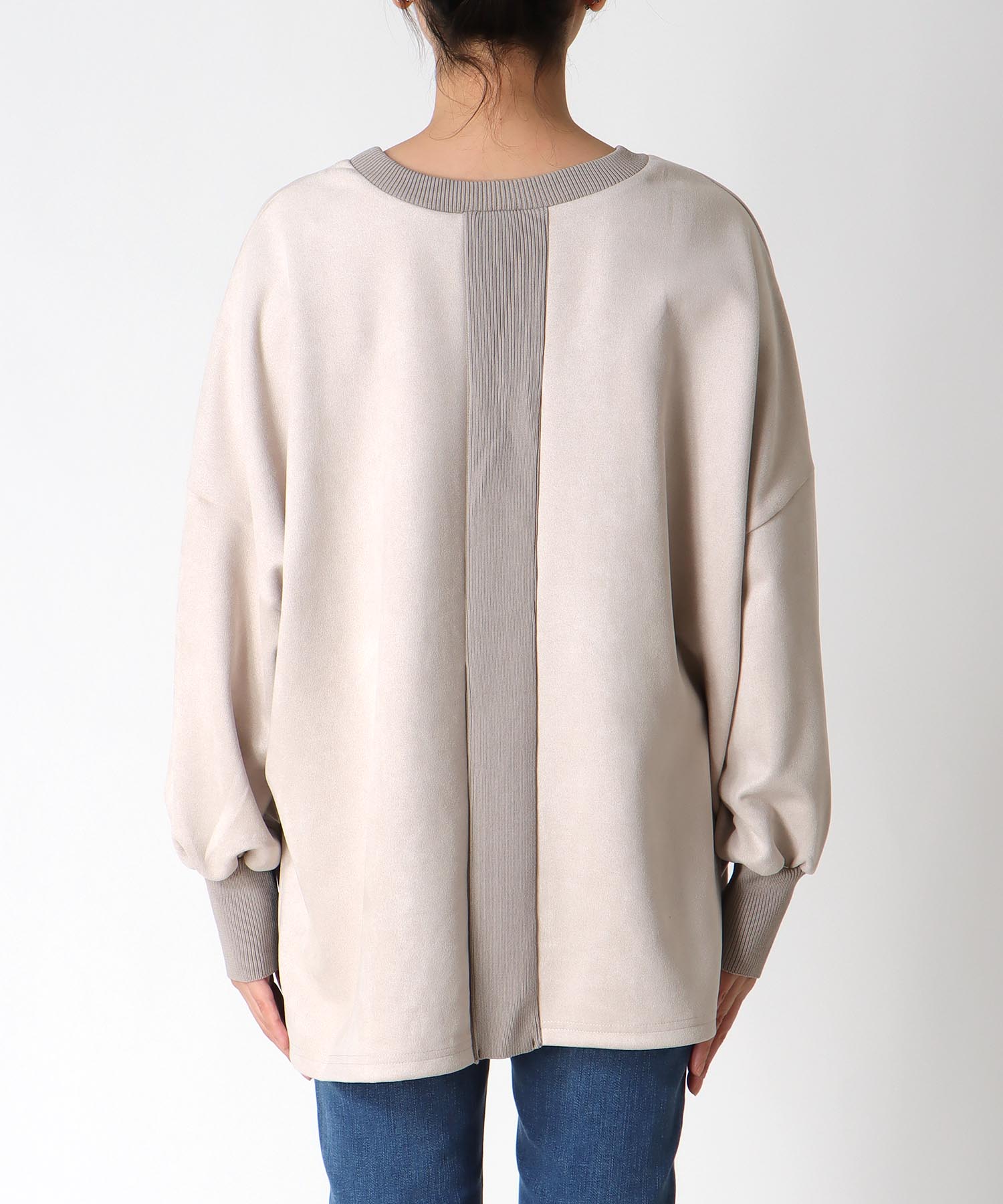 スエードリブワイドプルオーバー