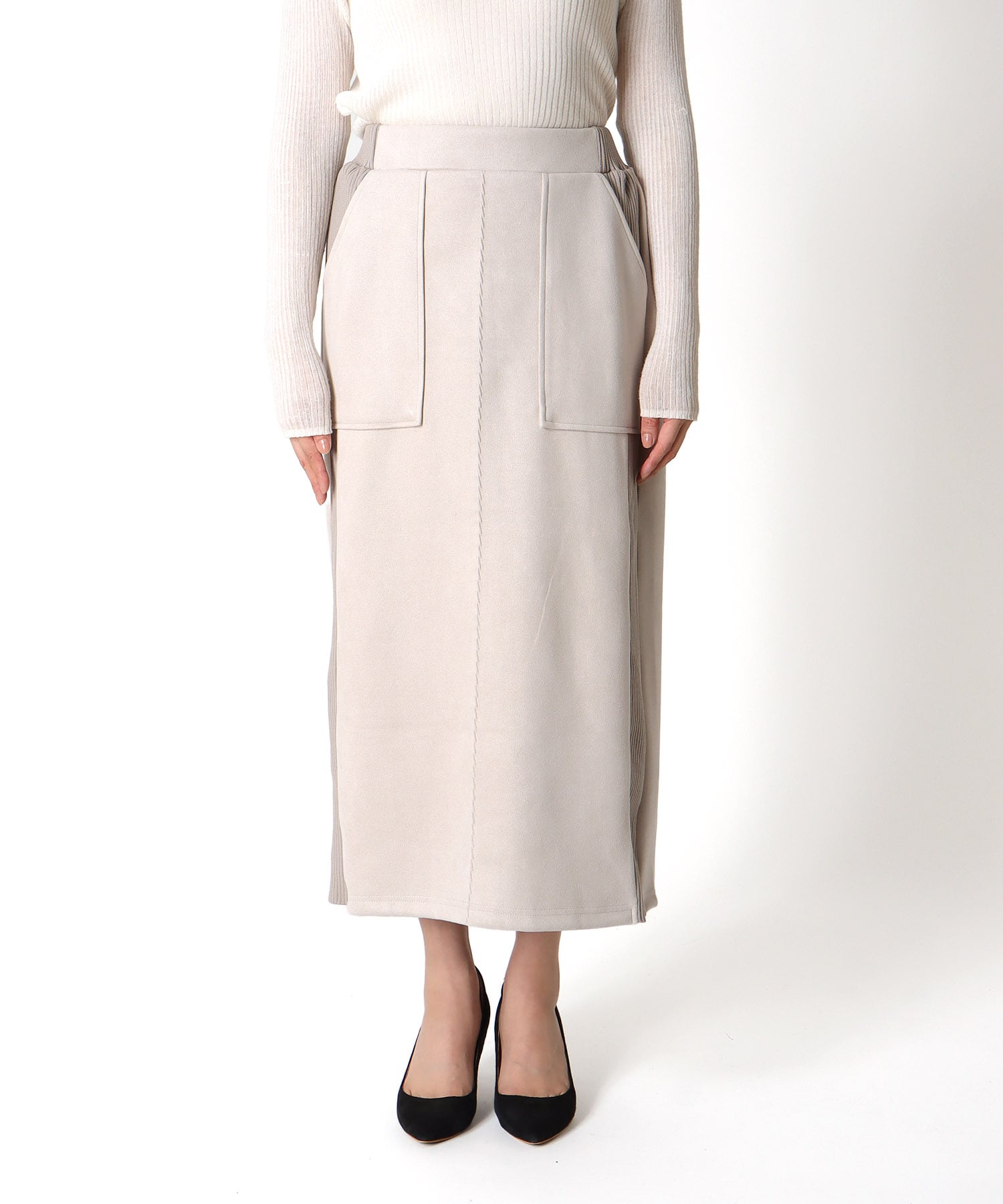 スエードリブワークスカート