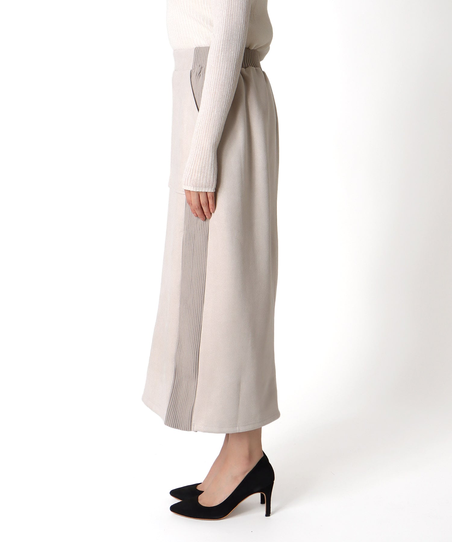 スエードリブワークスカート