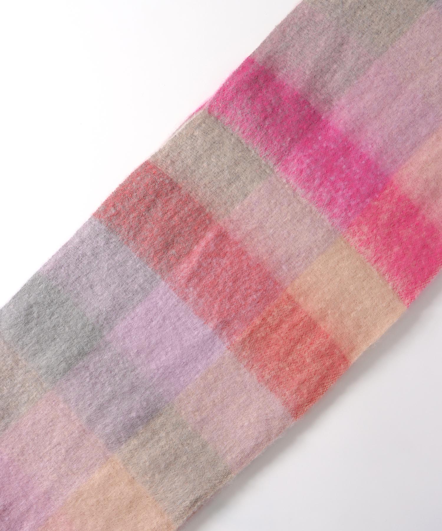 ブロックチェックBIGフリンジマフラー