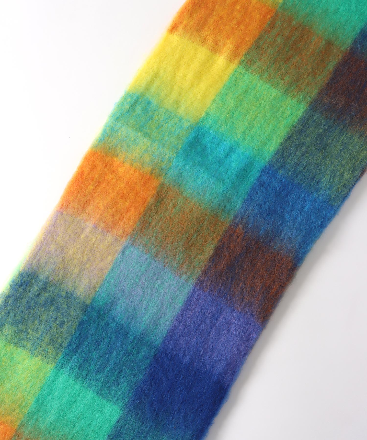 ブロックチェックBIGフリンジマフラー