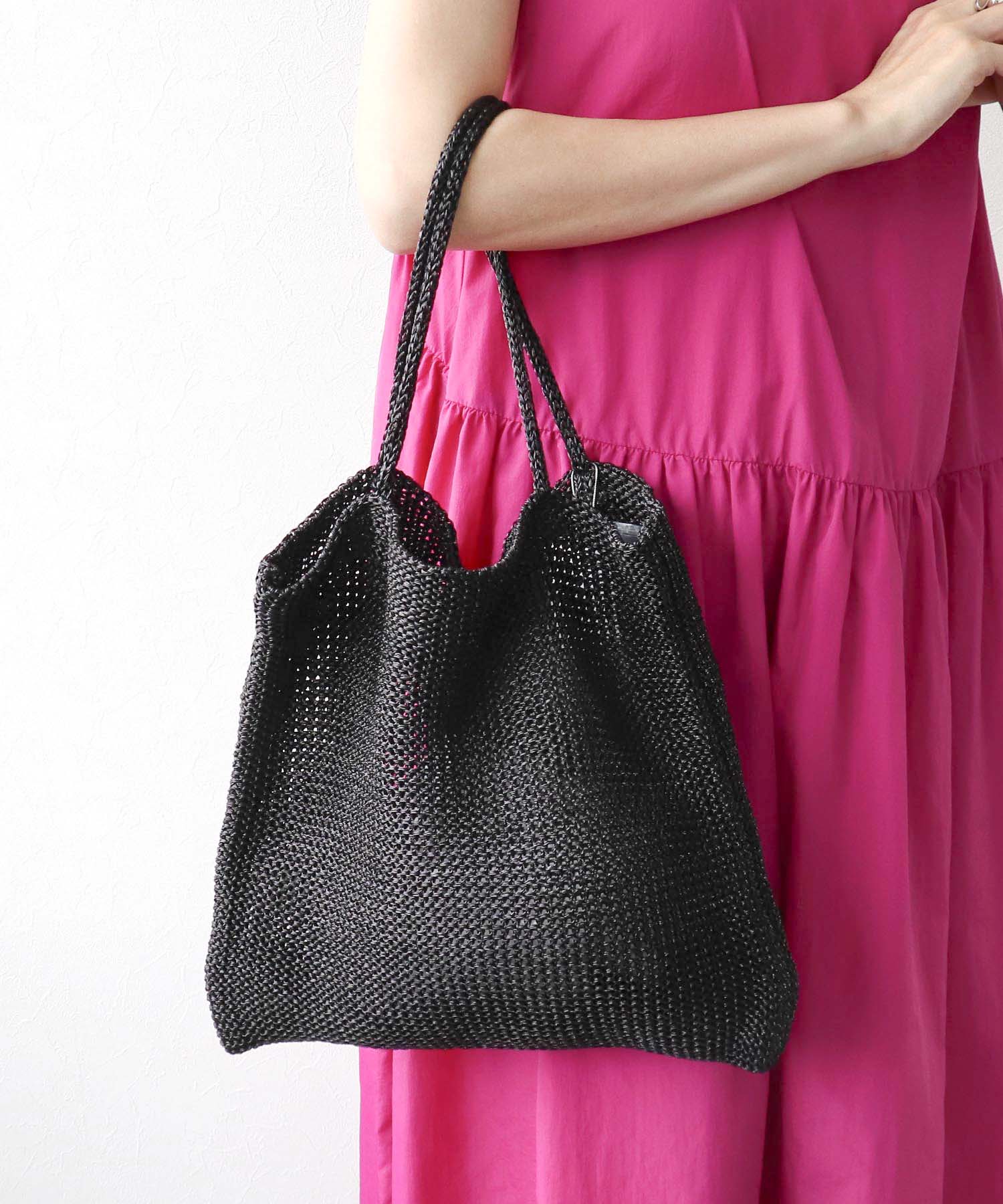 ラメ糸編みトート