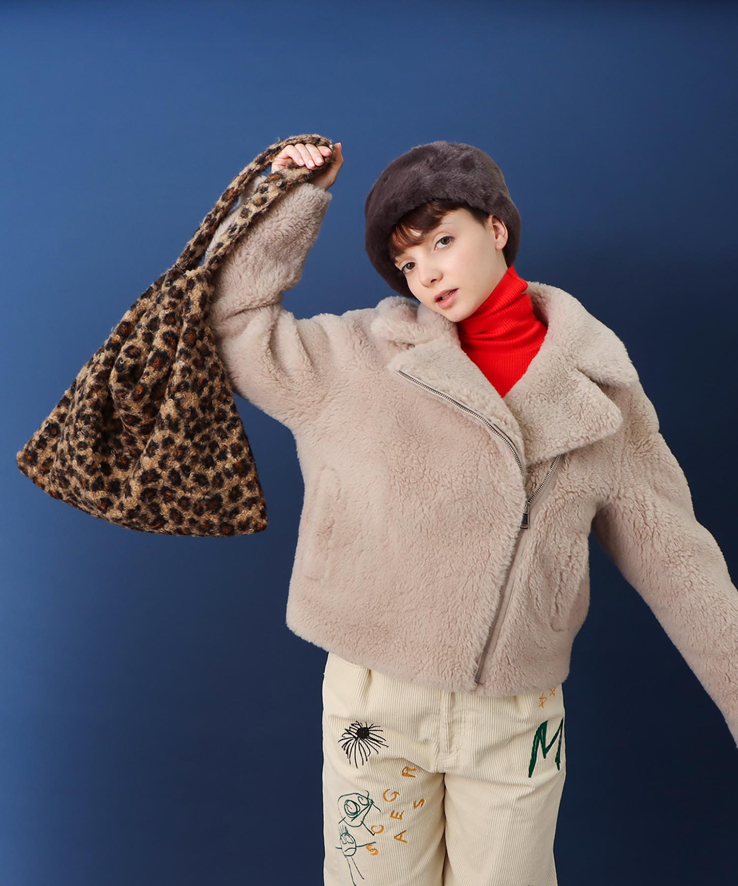 レオパードループツィードワンショルダー