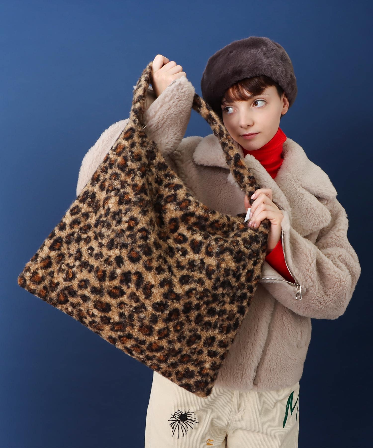 レオパードループツィードワンショルダー