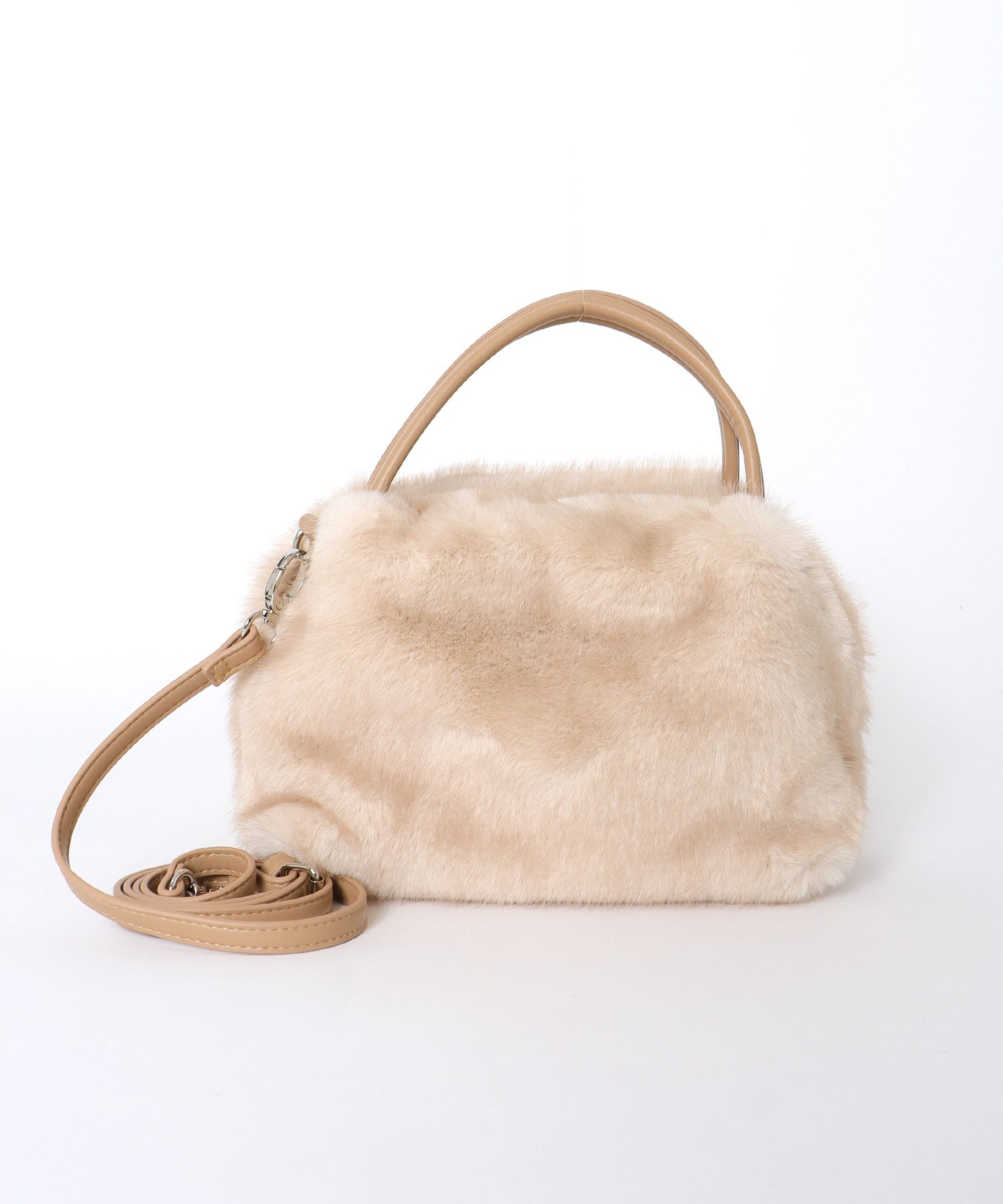 ミンク風エコファー2wayボックストート