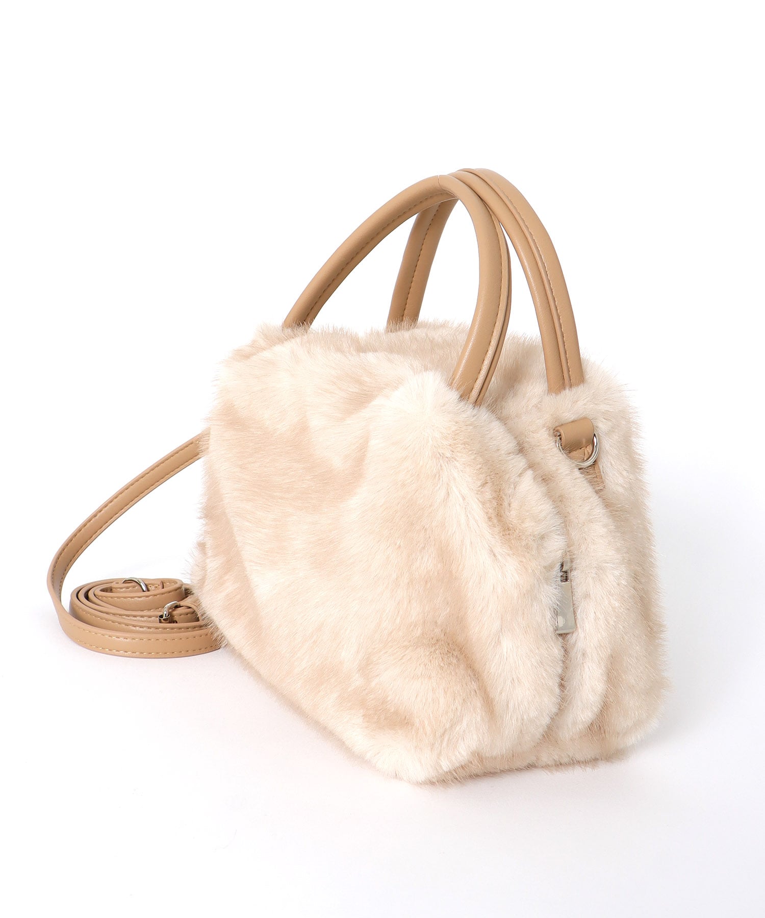 ミンク風エコファー2wayボックストート