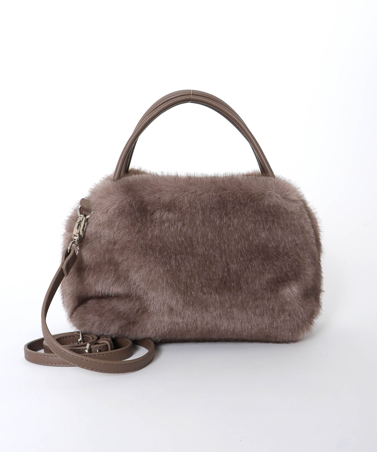 ミンク風エコファー2wayボックストート