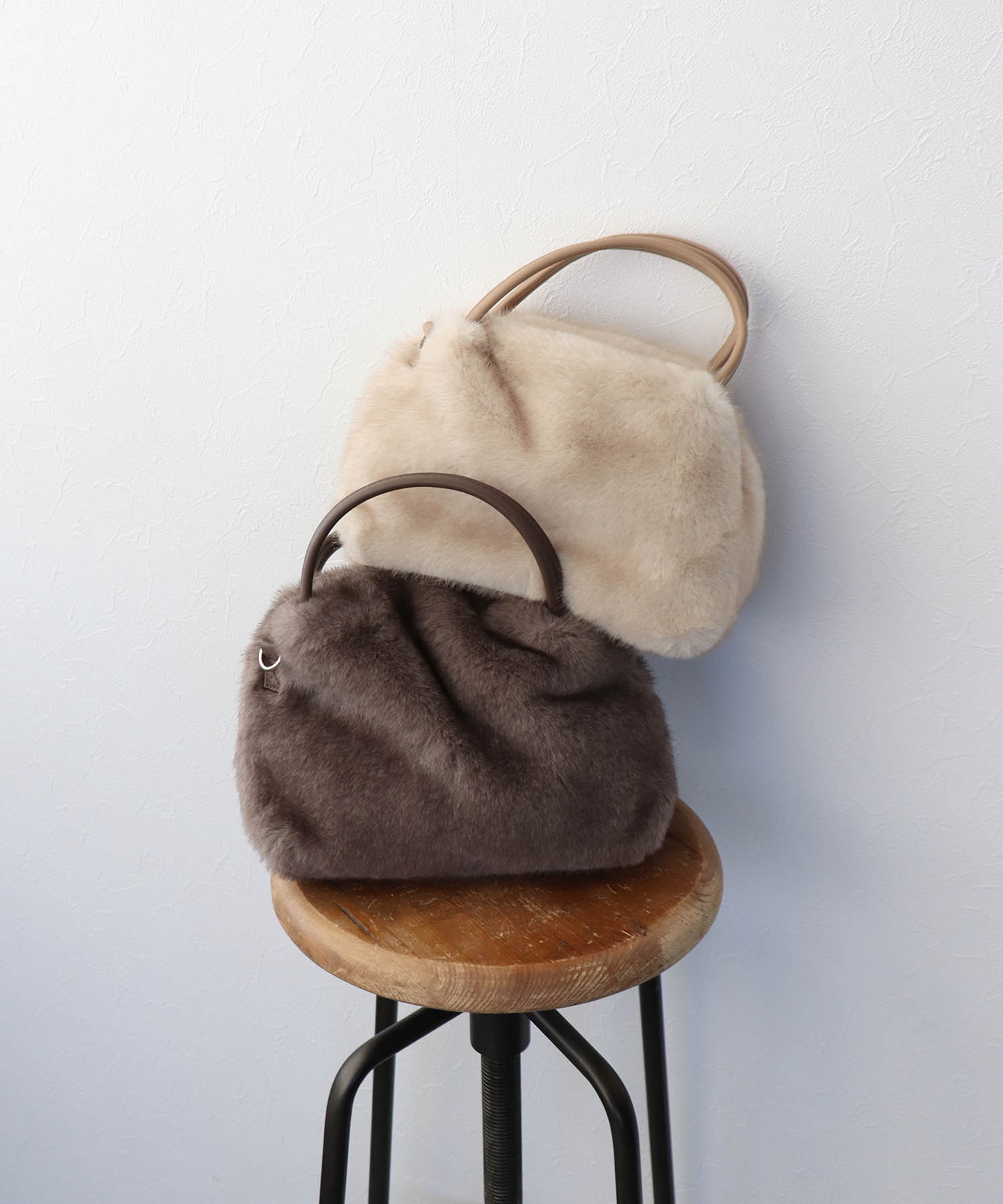 ミンク風エコファー2wayボックストート