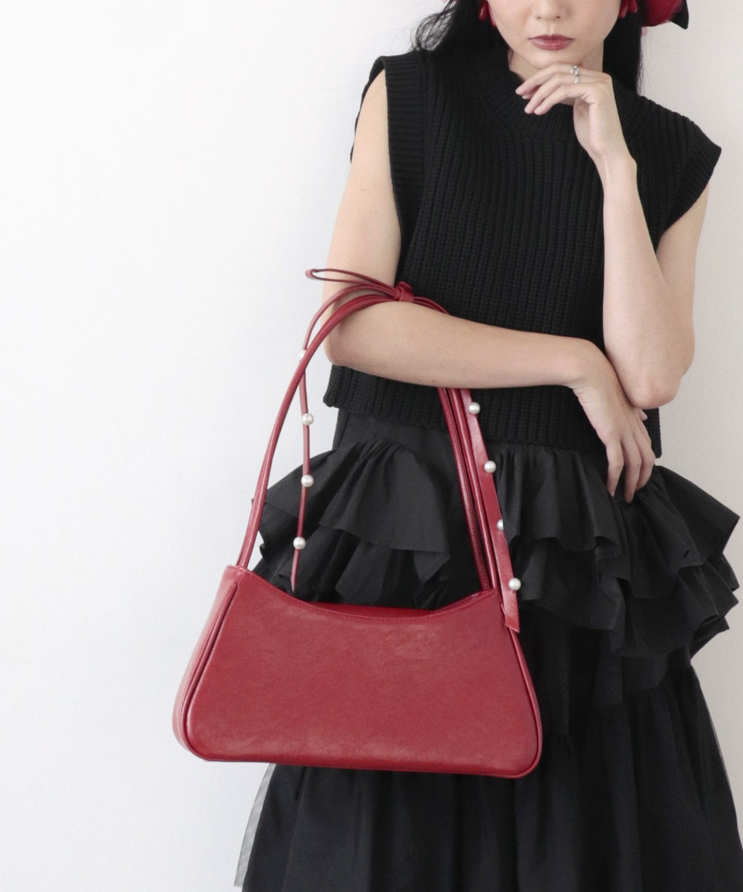 肩リボンエナメルBAG