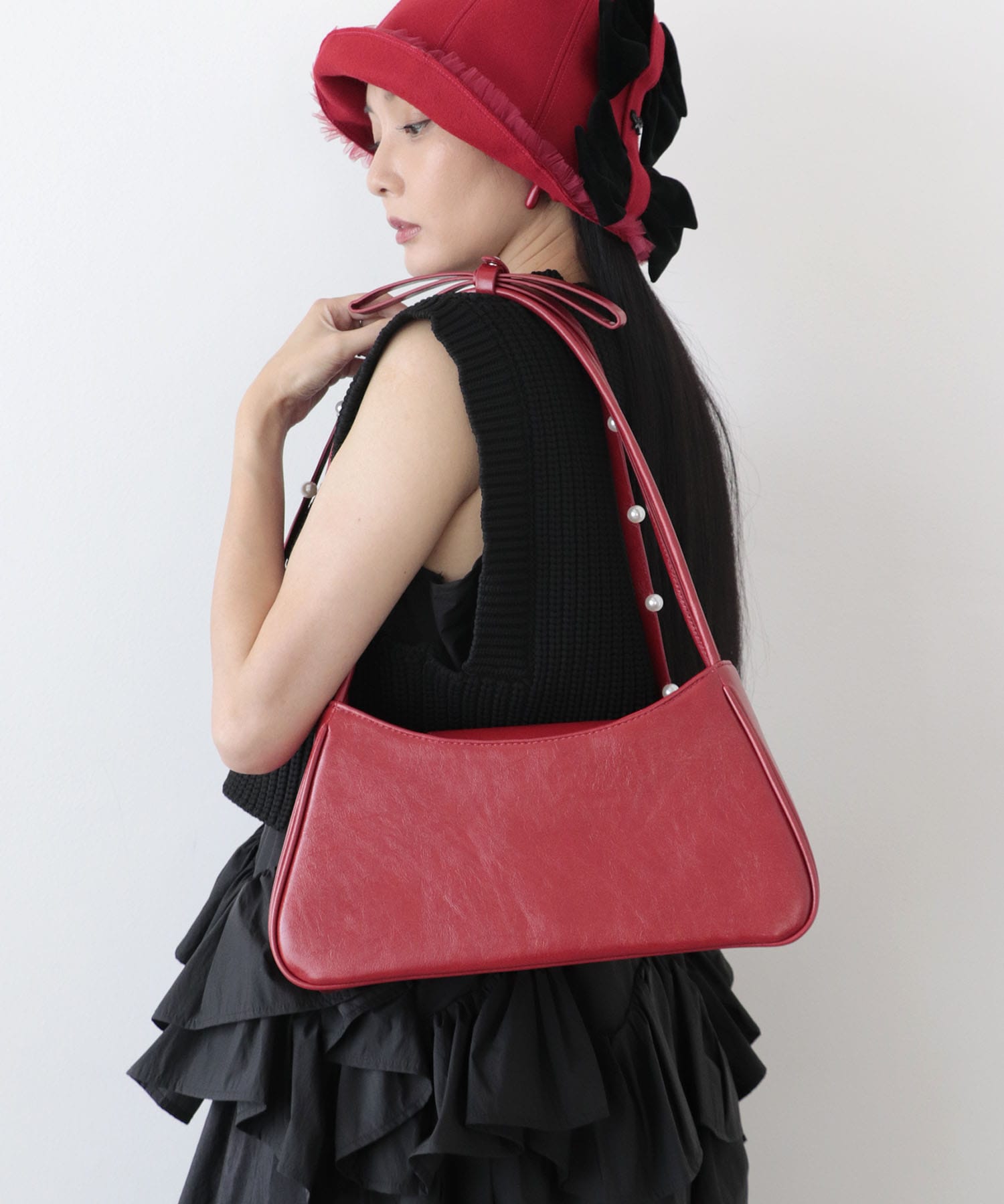 肩リボンエナメルBAG