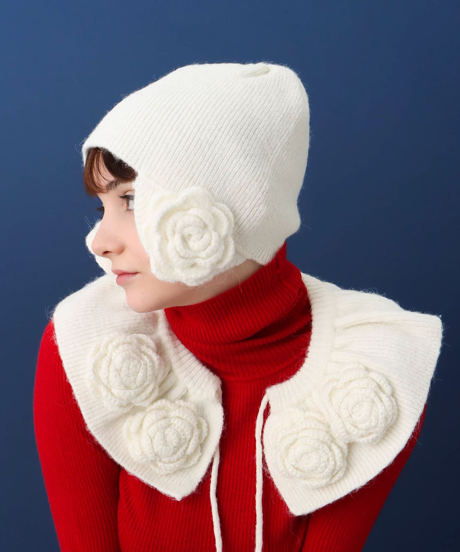 フラワーニット帽