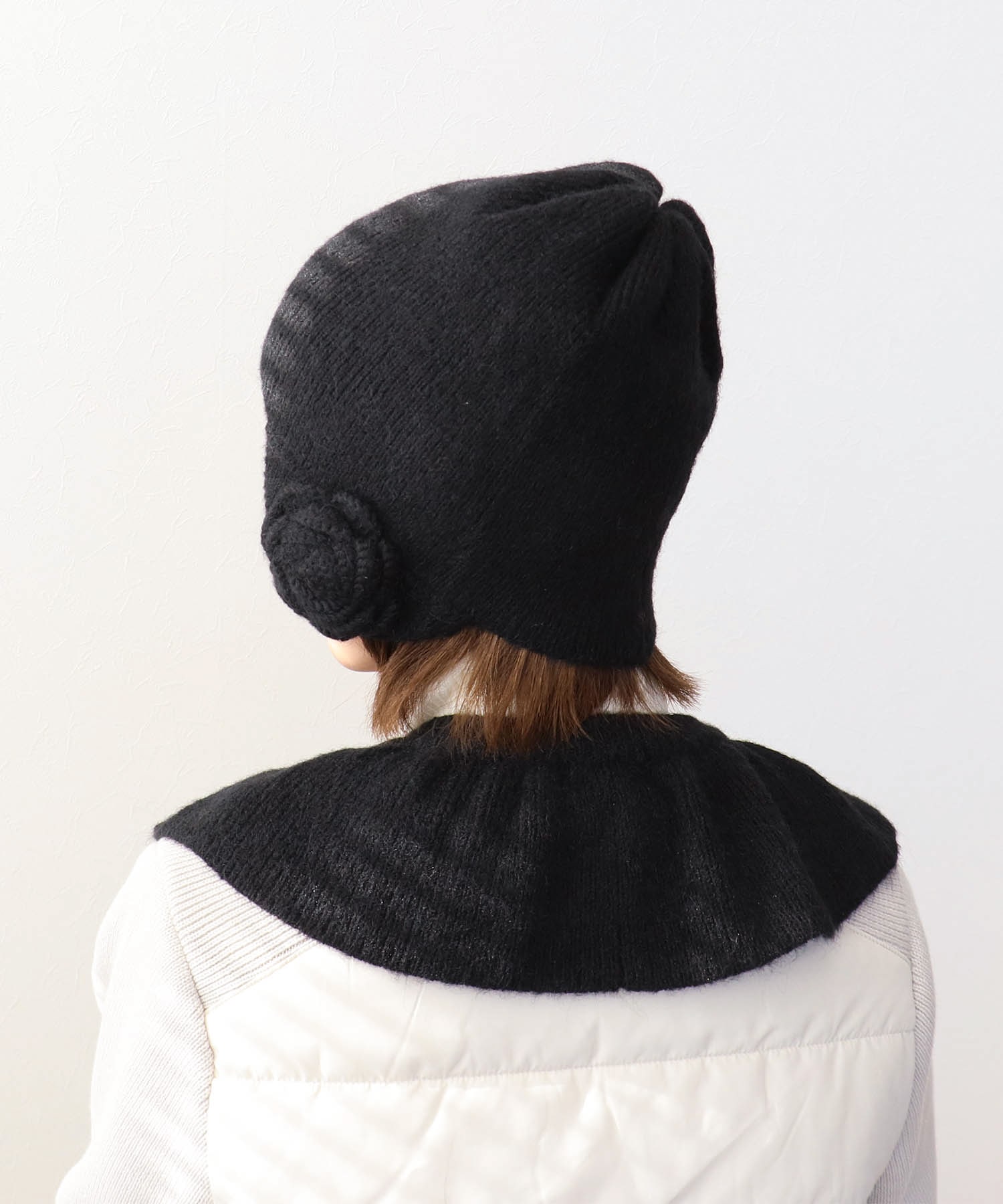 フラワーニット帽