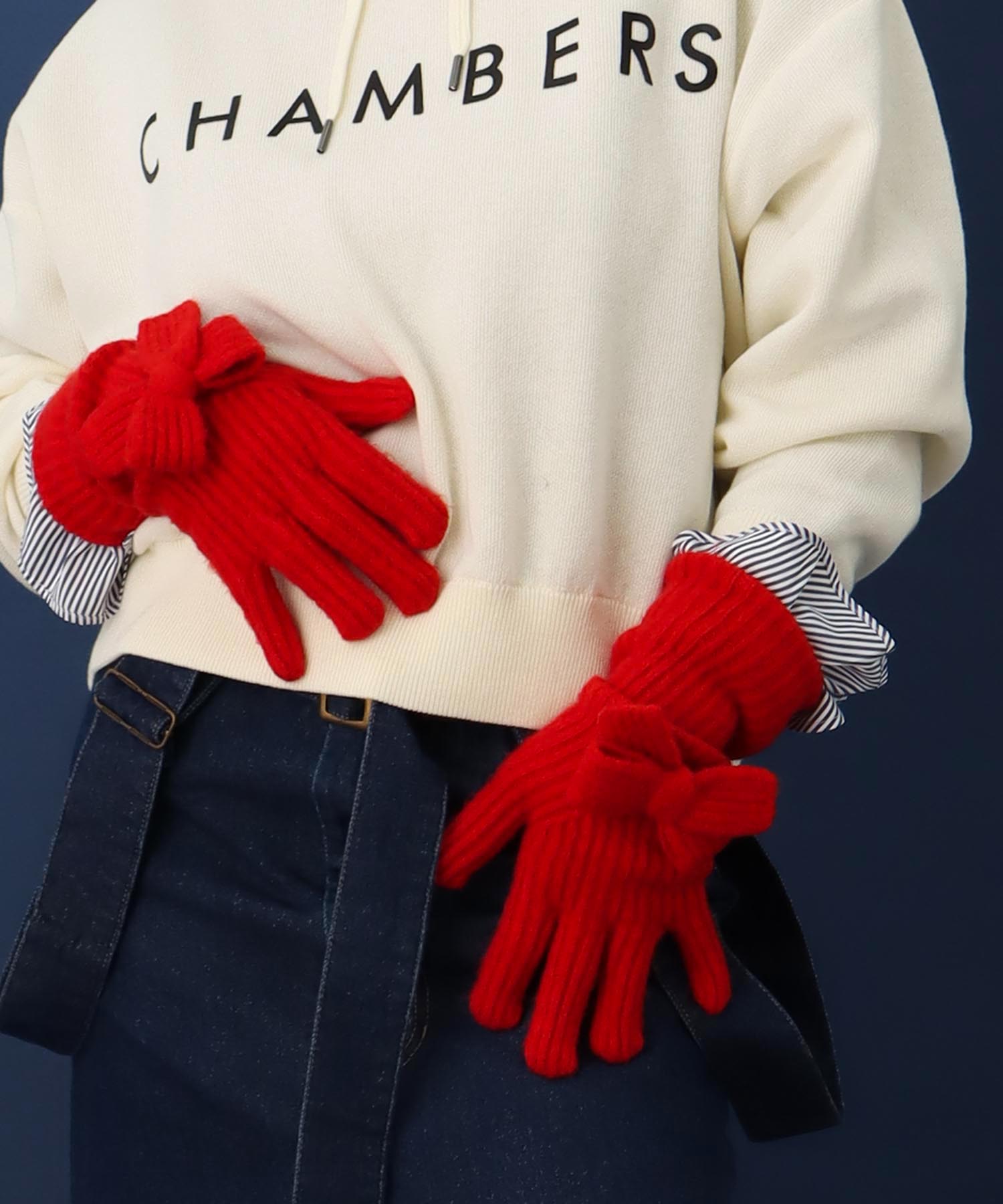 ロングニットリボングローブ