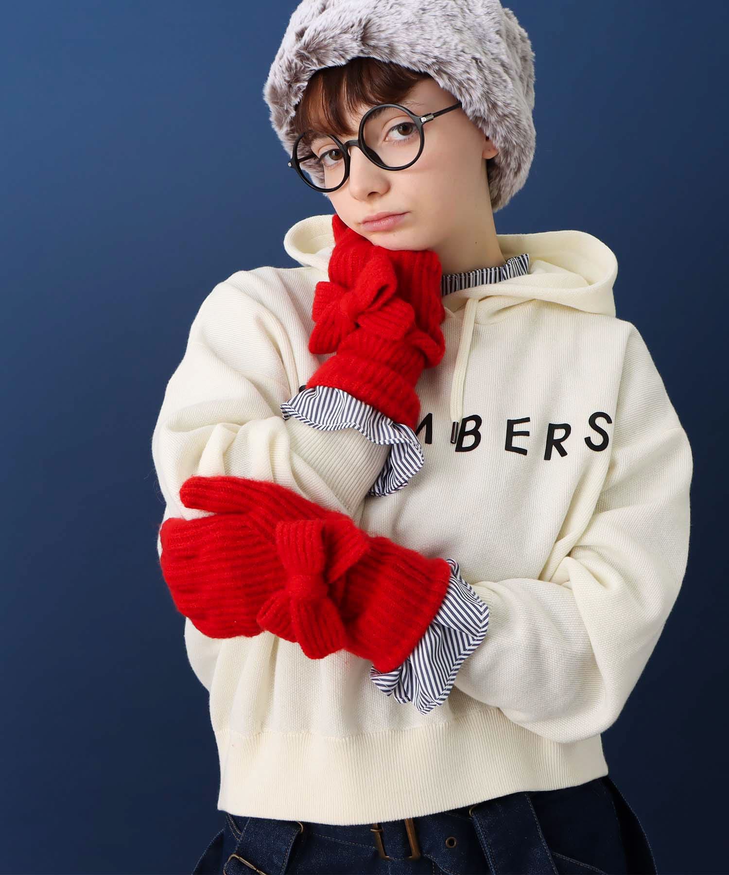 ロングニットリボングローブ