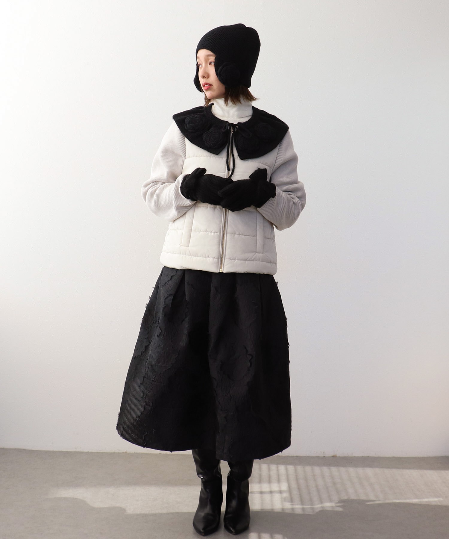 ロングニットリボングローブ