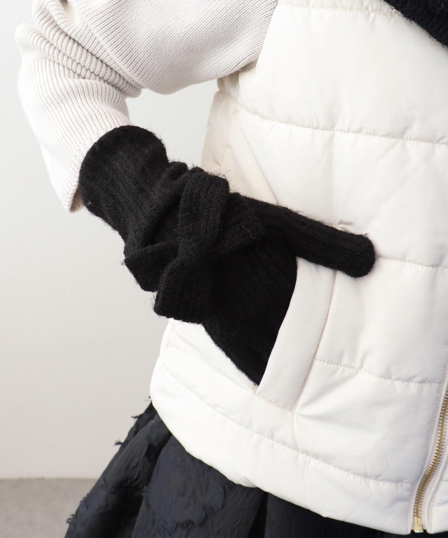 ロングニットリボングローブ