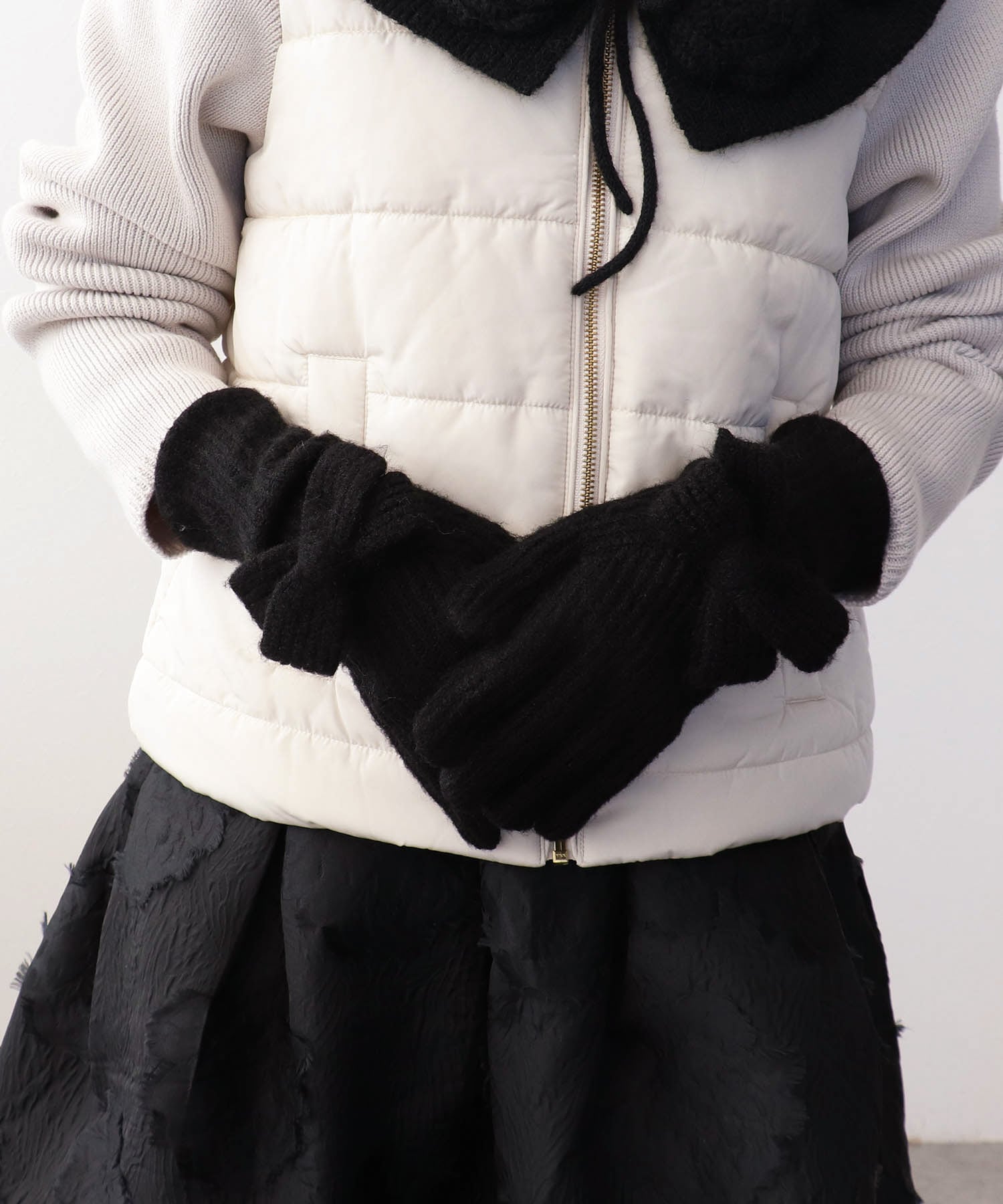 ロングニットリボングローブ