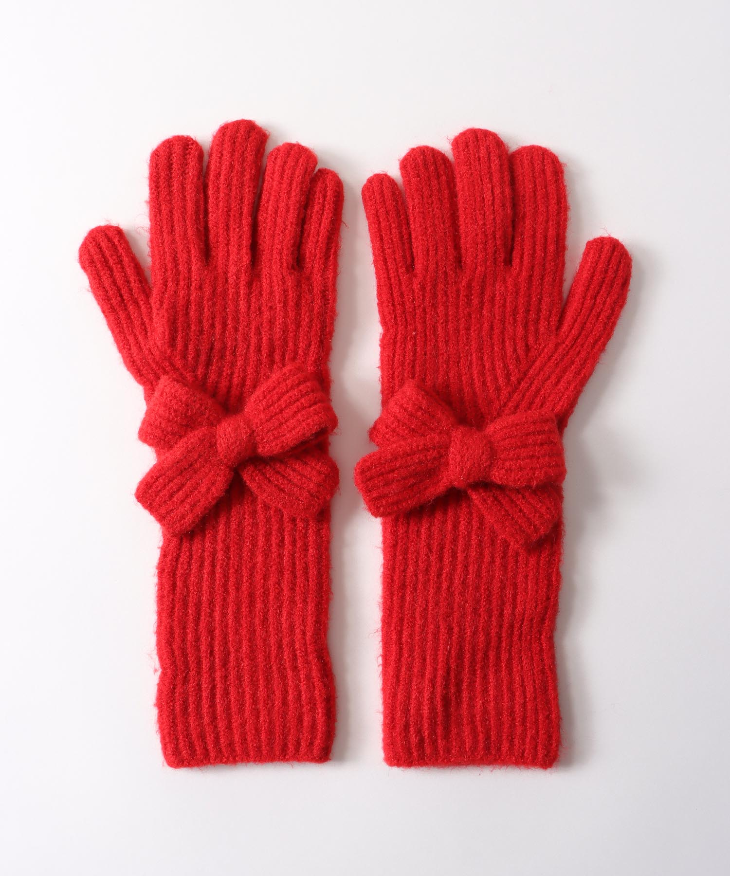 ロングニットリボングローブ