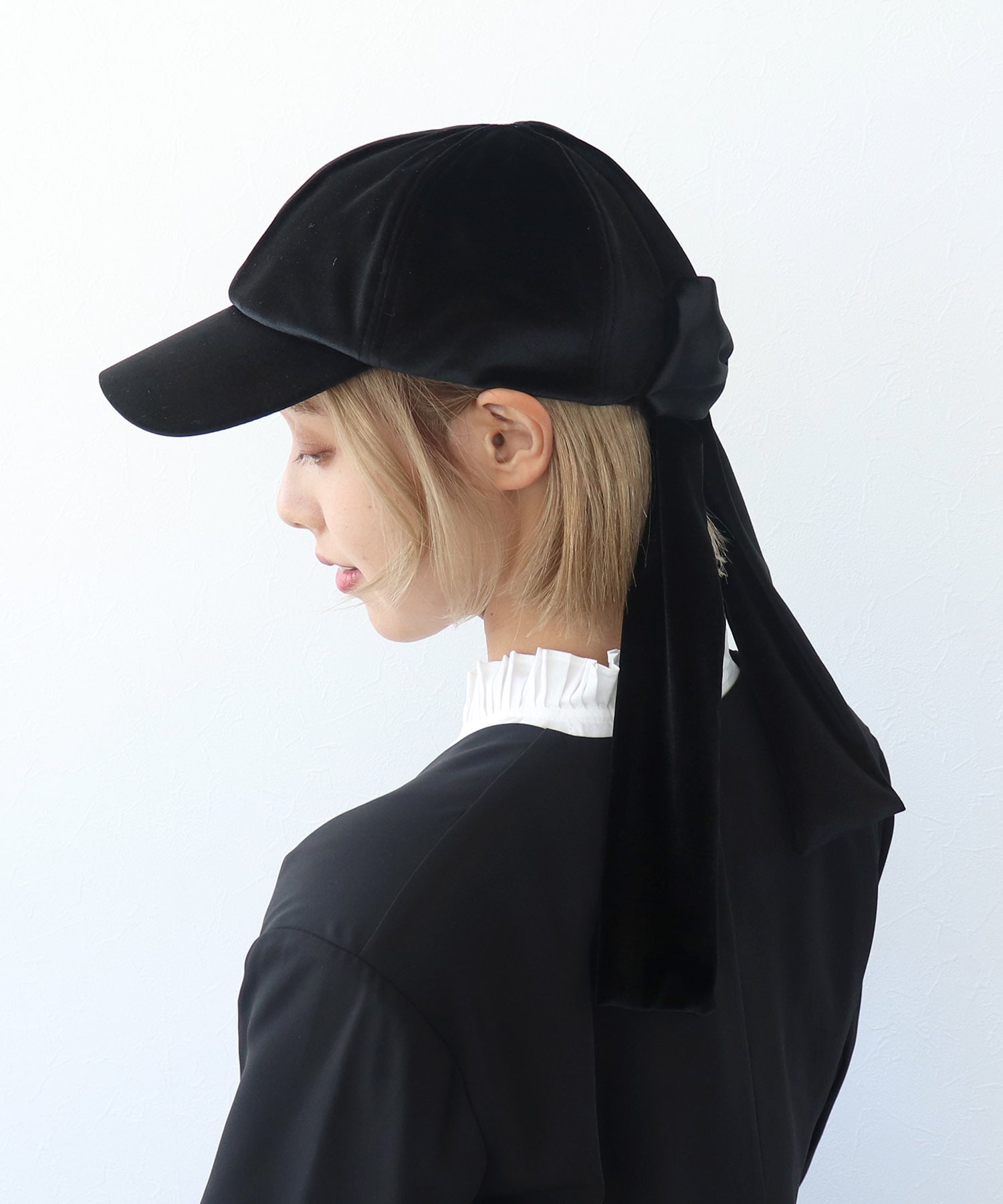 ベロアリボンキャップ
