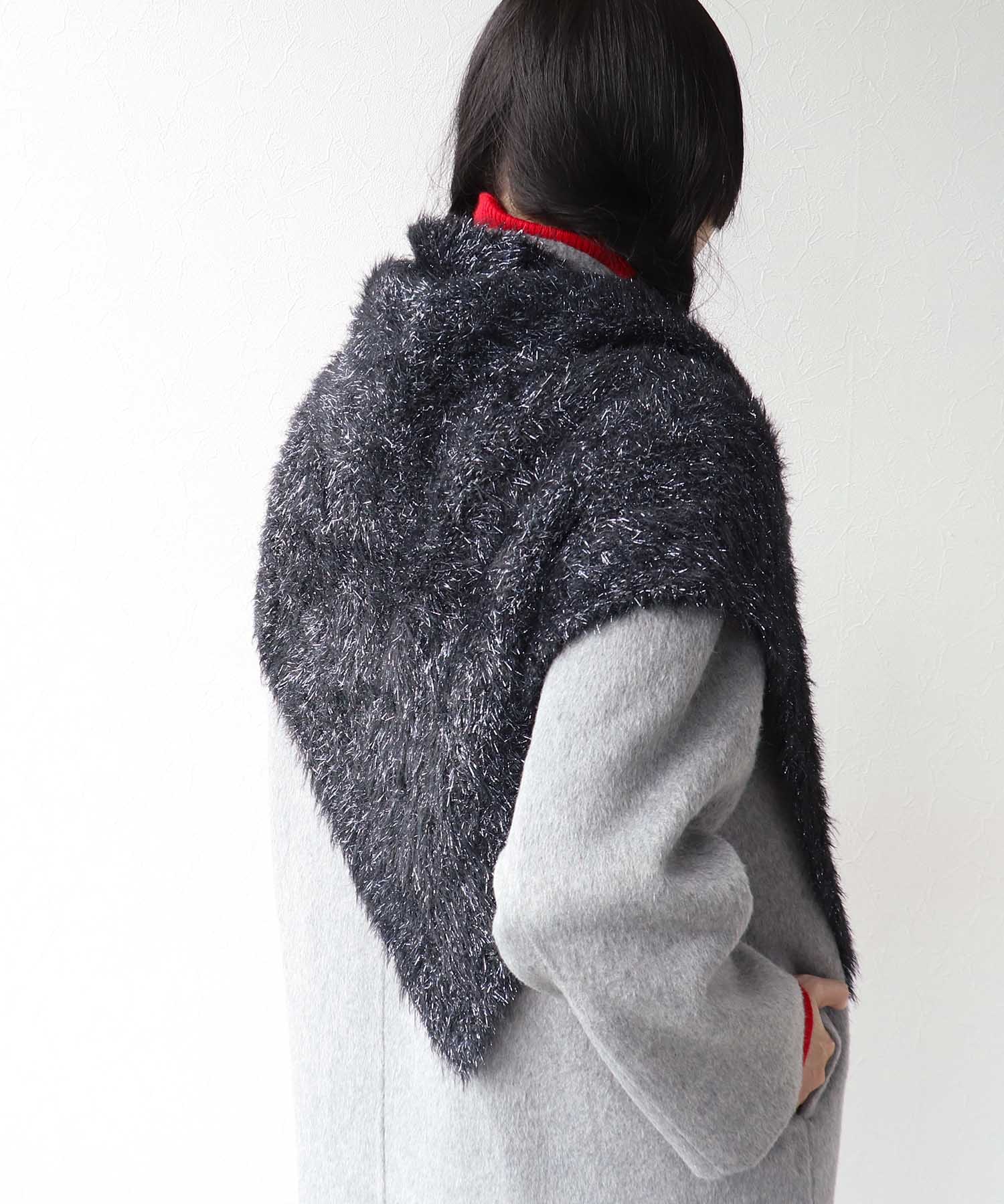 ラメモアフェザーニットストール