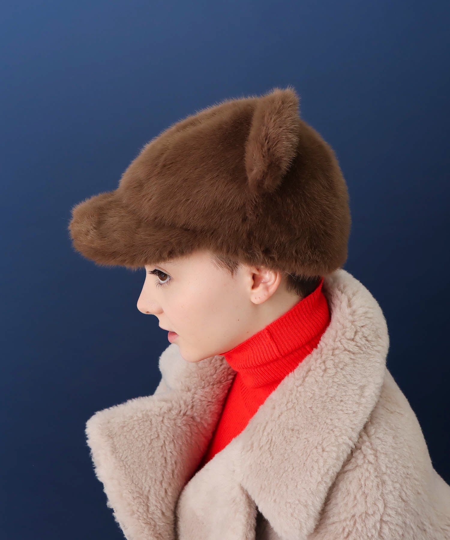 PANDAフェイクファ―CAP