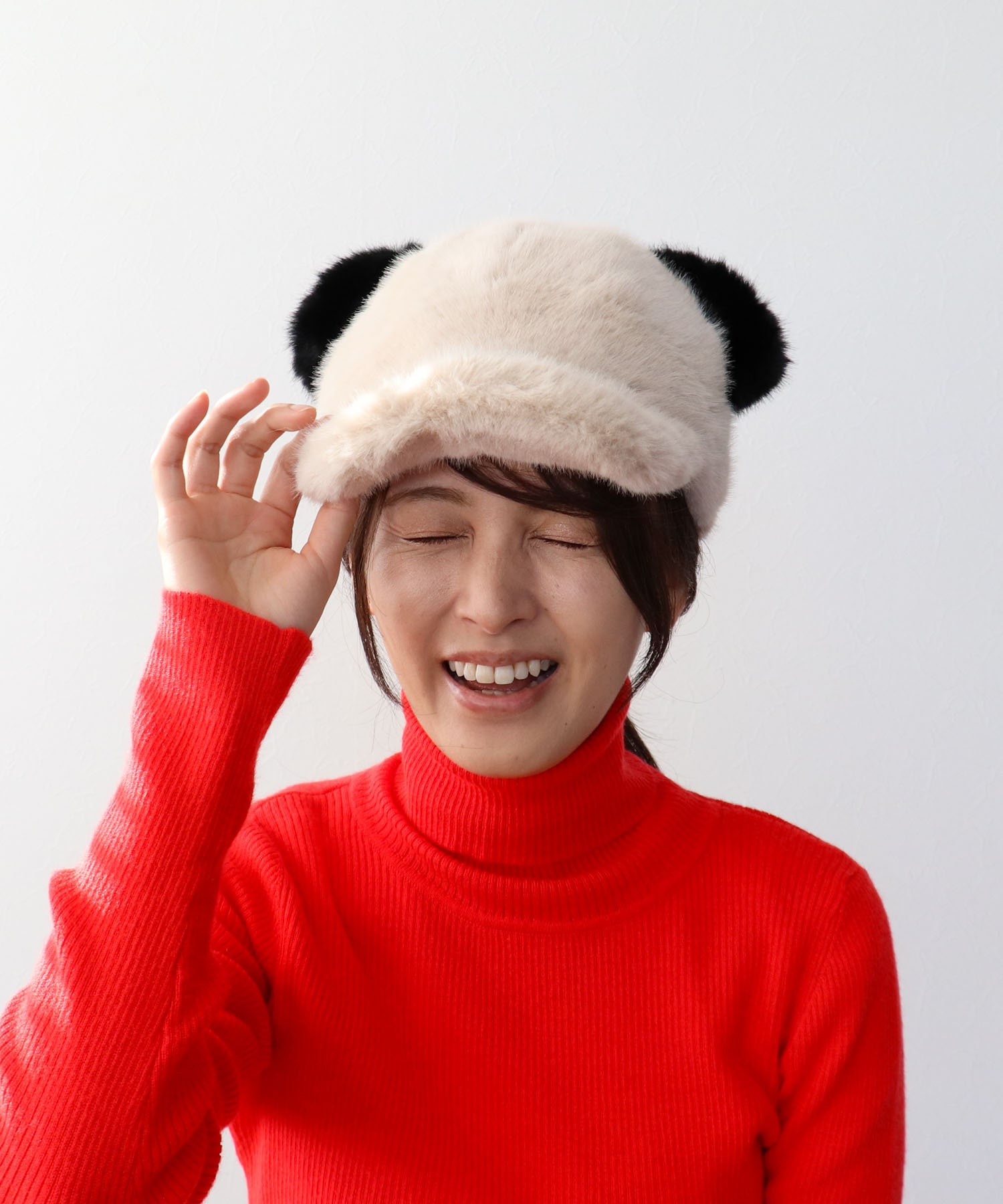 PANDAフェイクファ―CAP