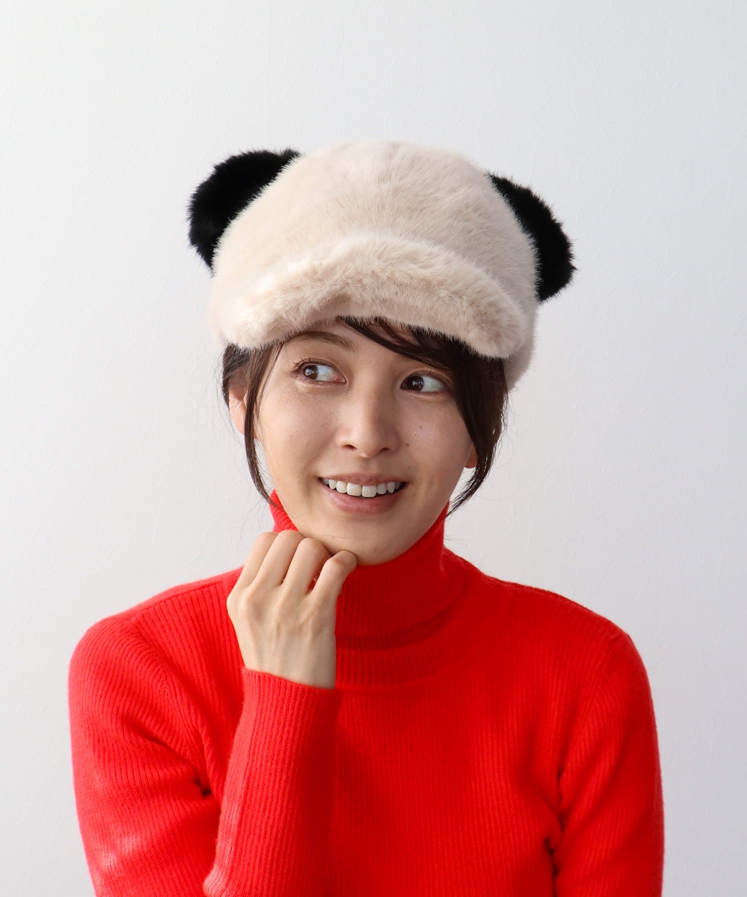 PANDAフェイクファ―CAP