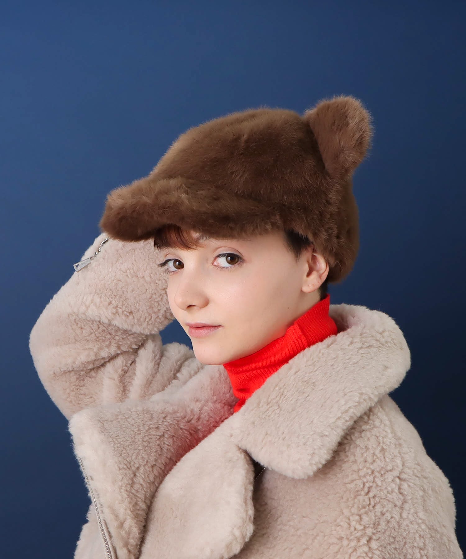 PANDAフェイクファ―CAP