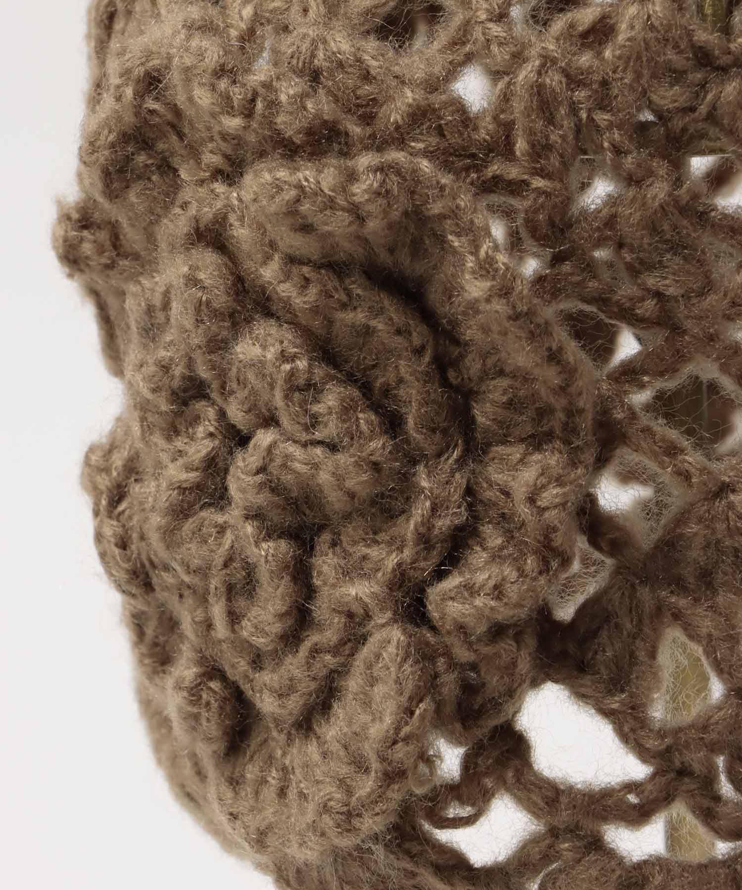 花モチーフ編みキャップ