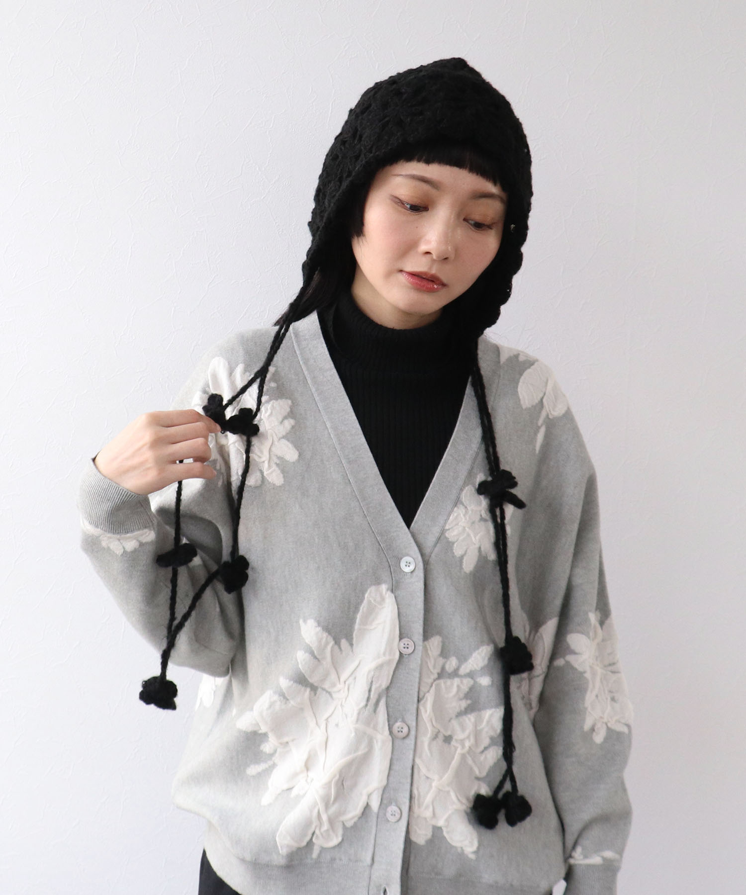 レース編みキャップ