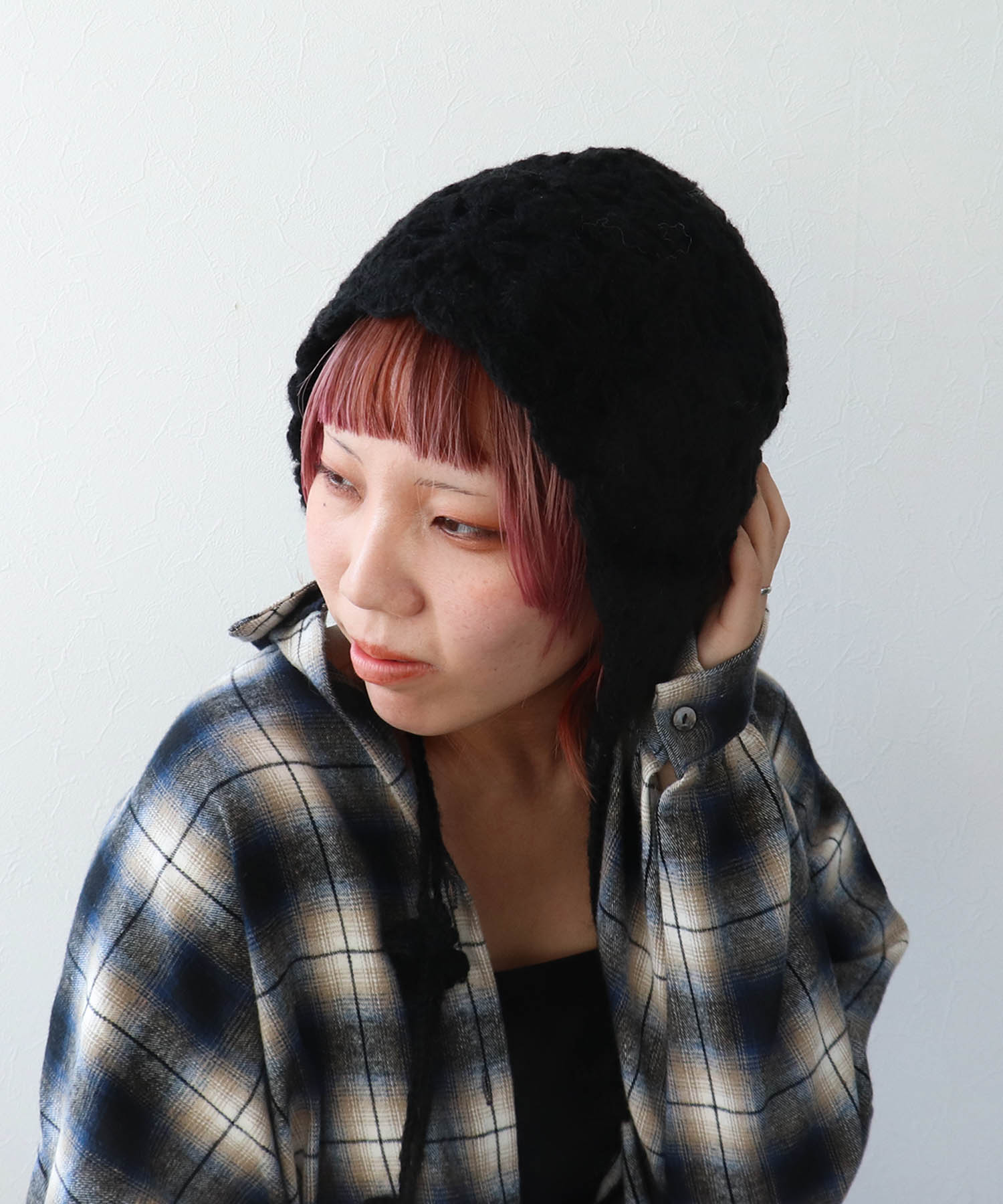 レース編みキャップ