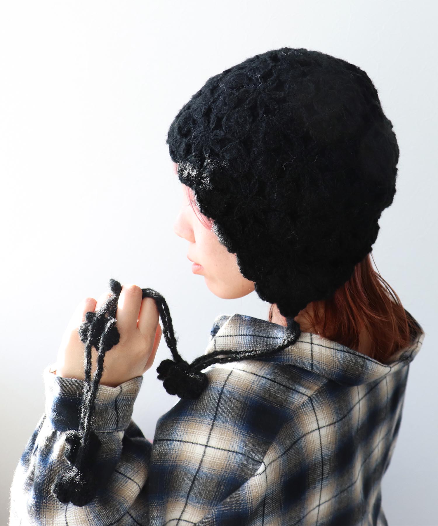 レース編みキャップ