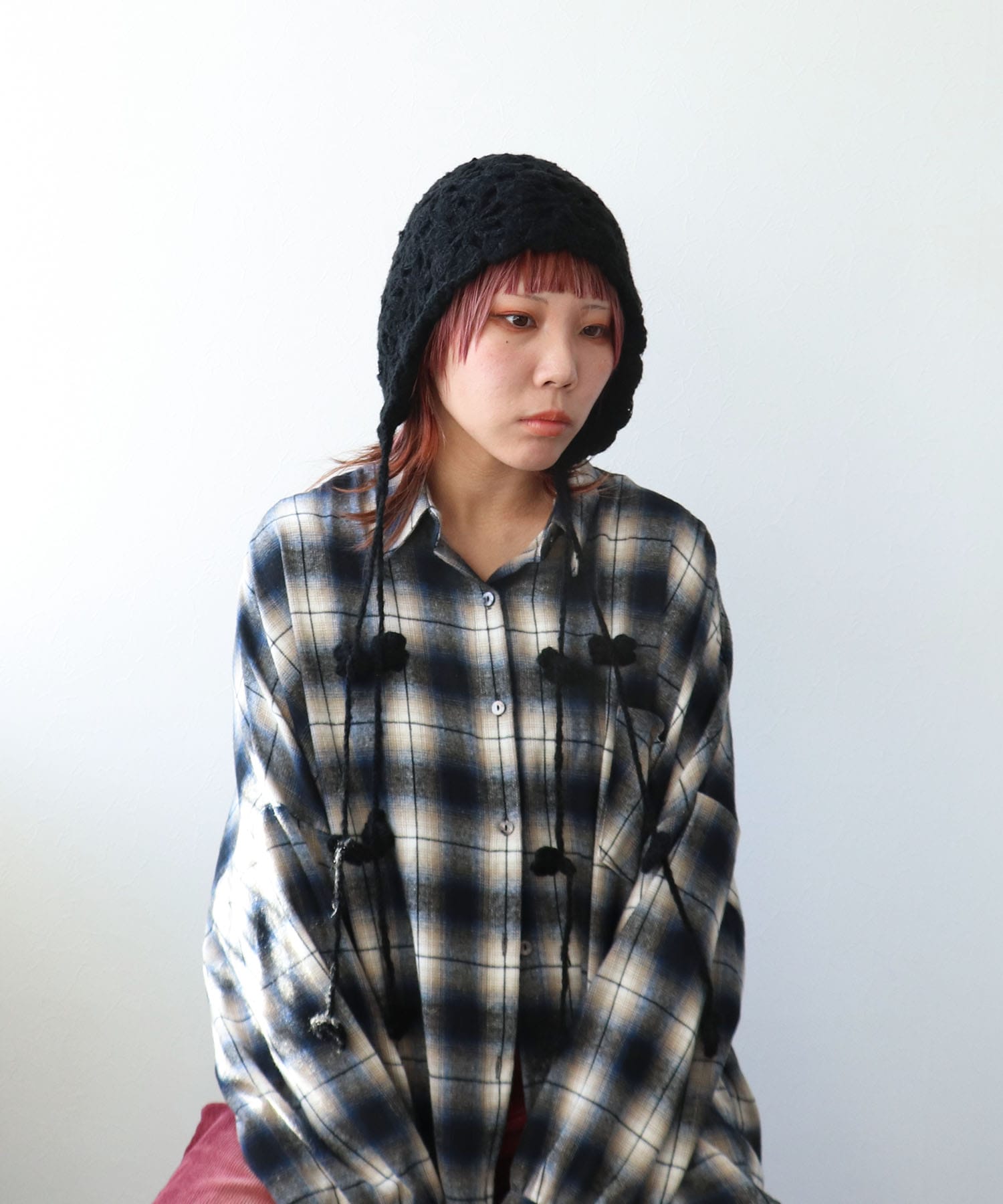 レース編みキャップ