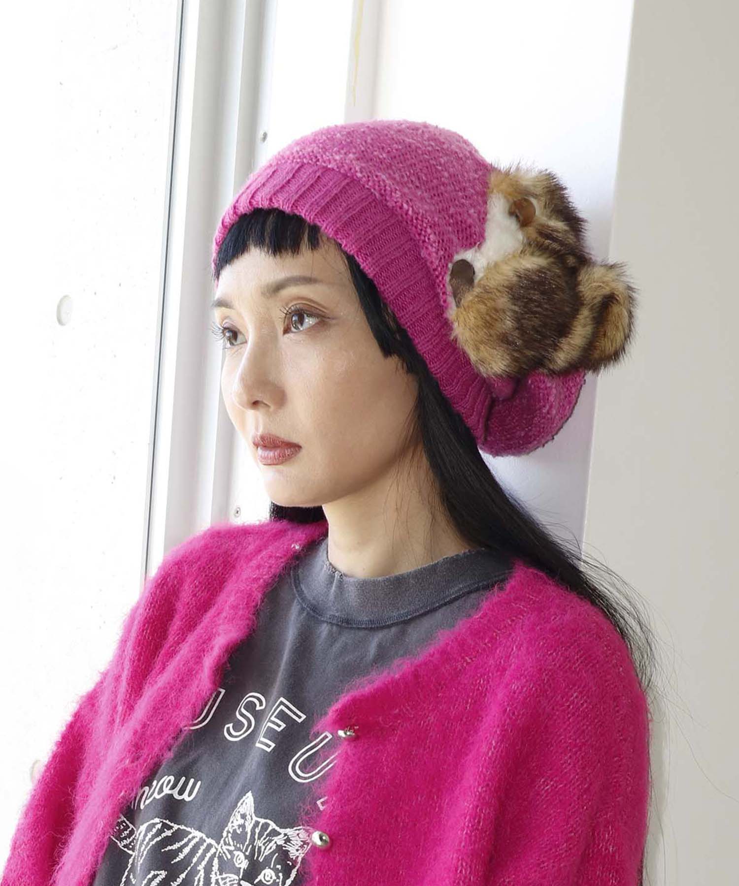 リスのニットキャップ