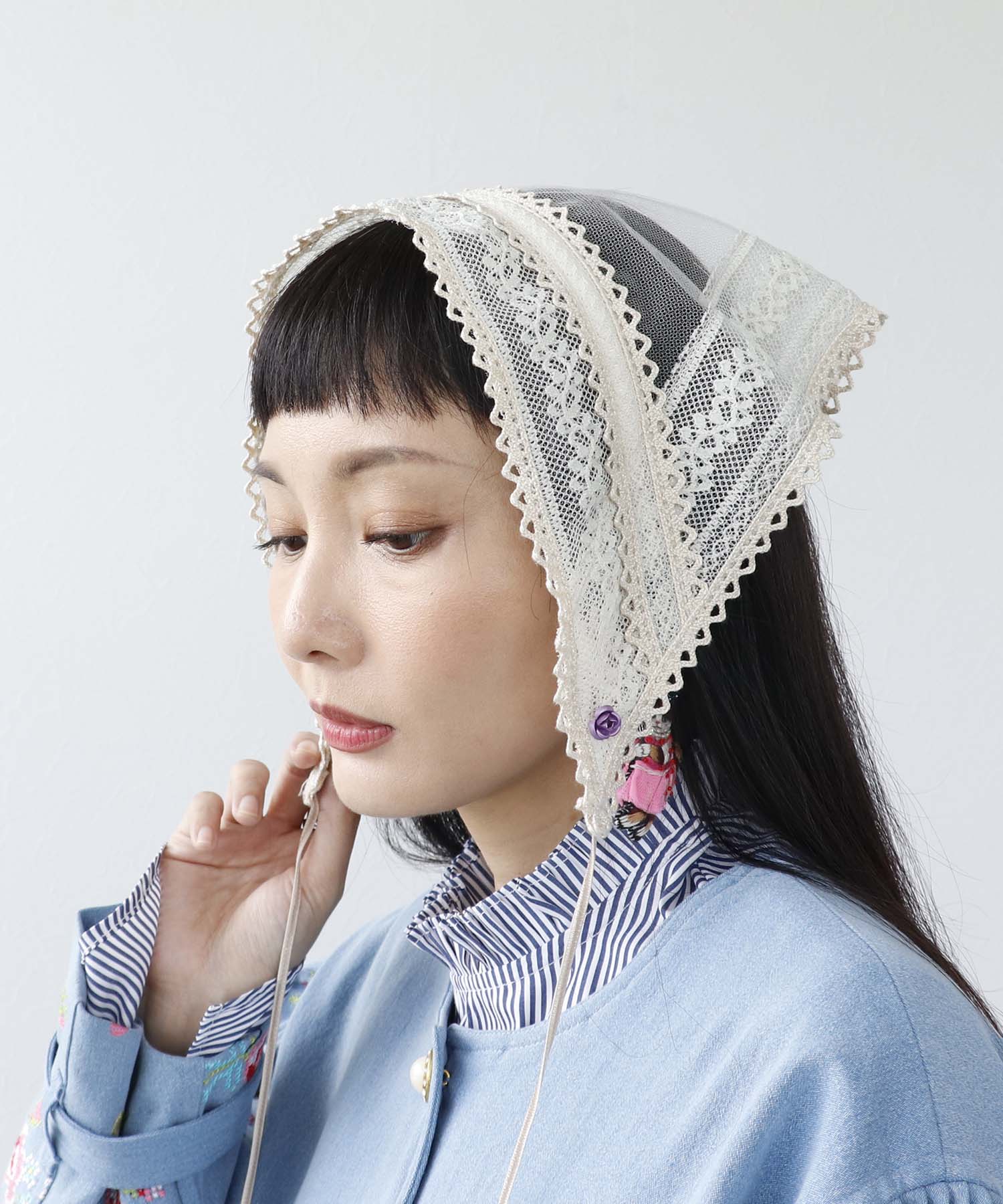＜一部店舗・WEB限定＞レース三角巾カチューシャ