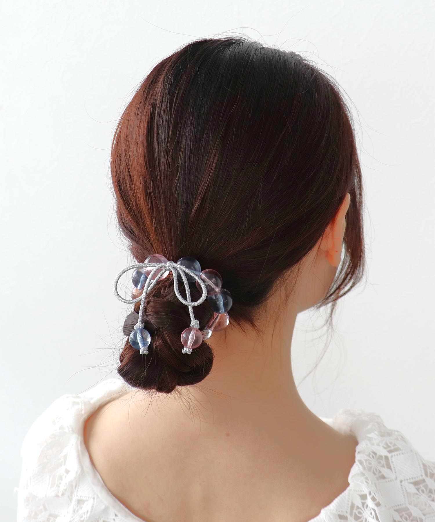 クリアカラー玉ヘアゴムブレス