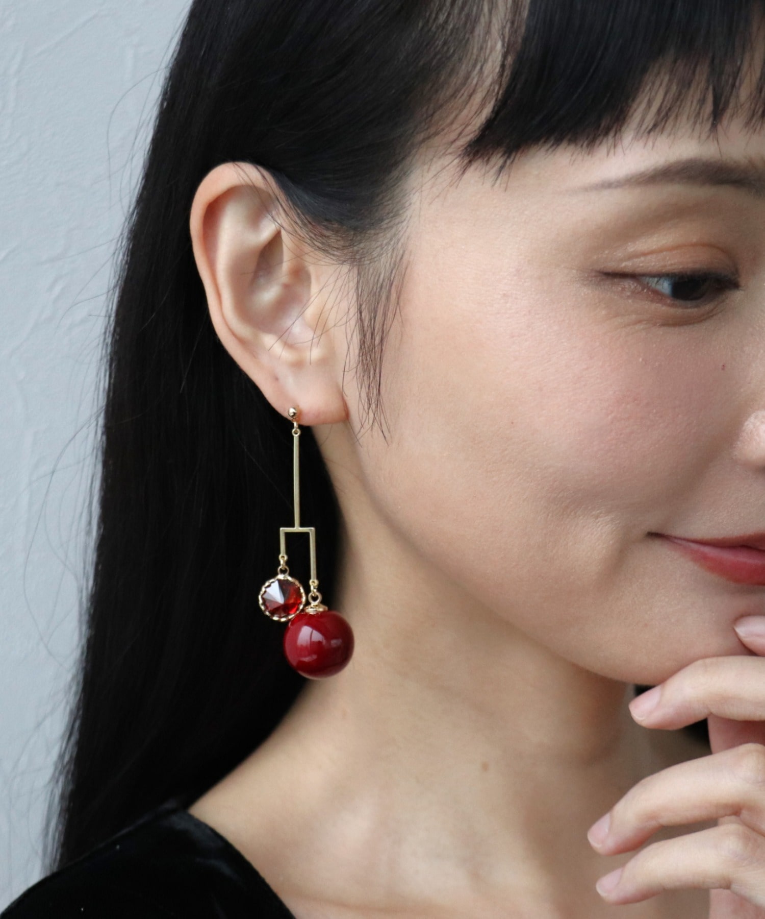 カラーボール×ビジュデザインピアス