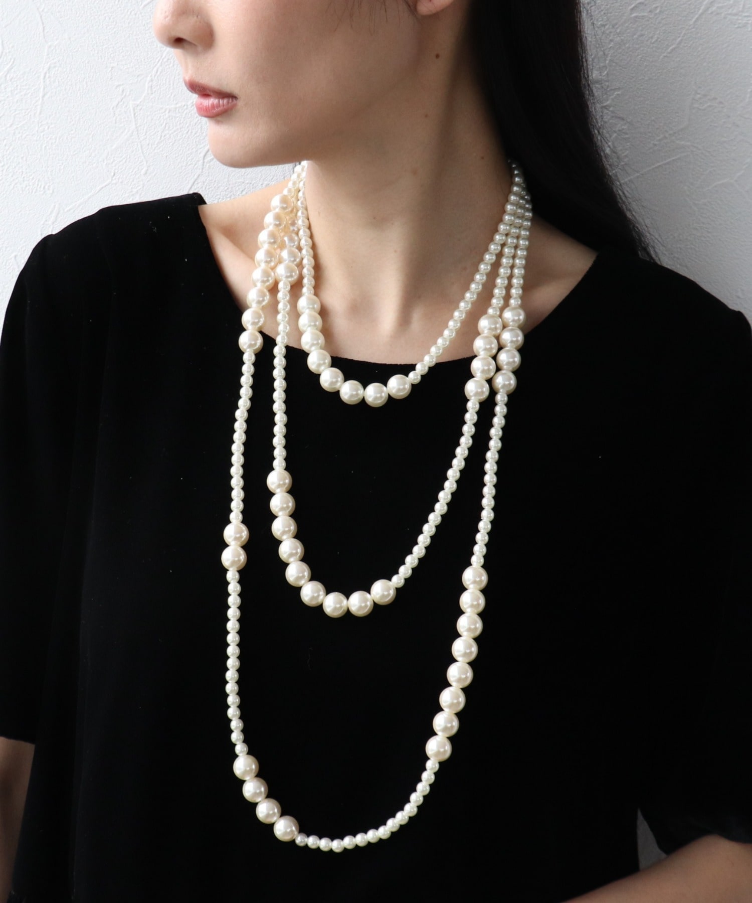 MIXパール3連ネックレス