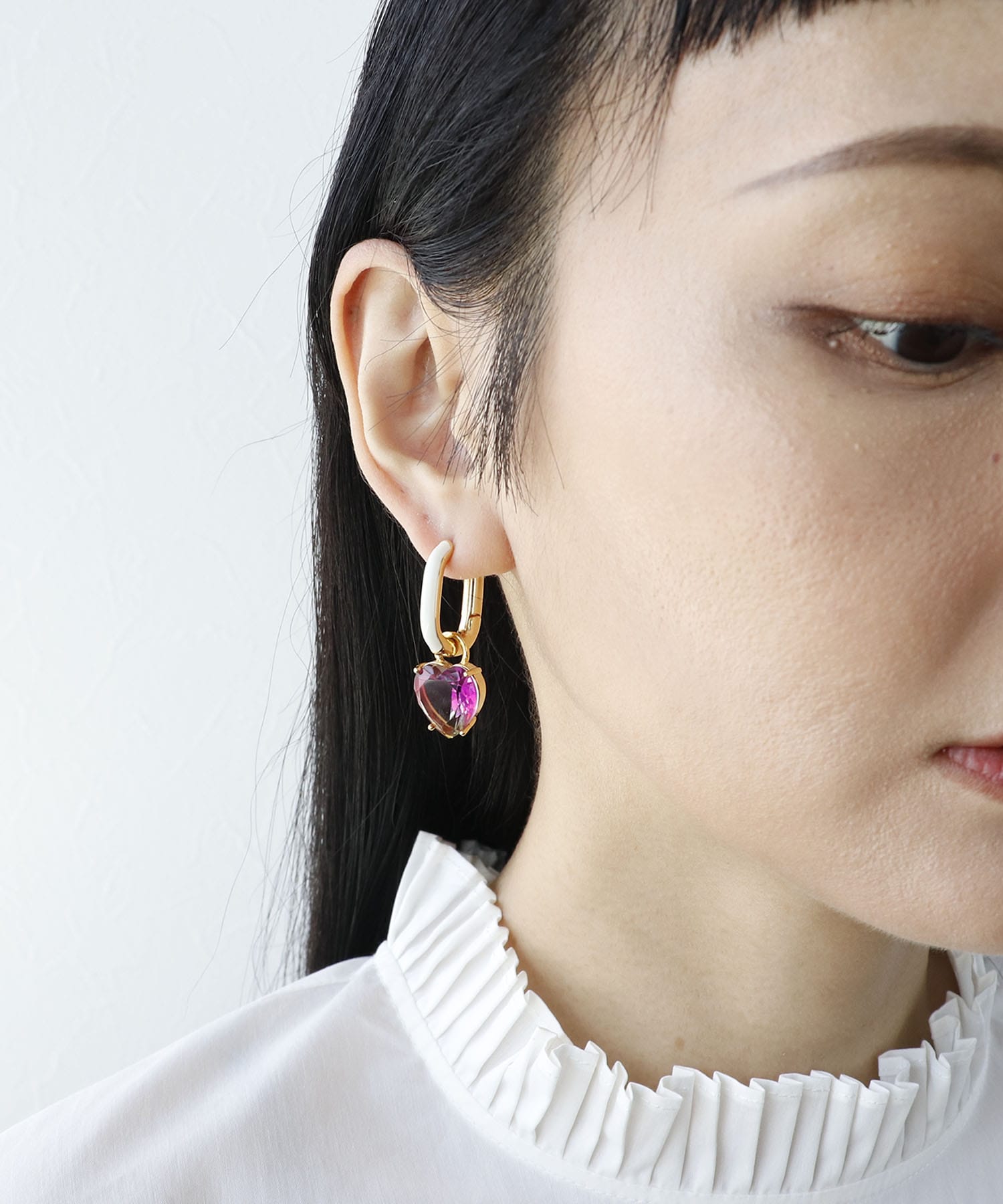 2WAYハートビジュ×エポワンタッチピアス
