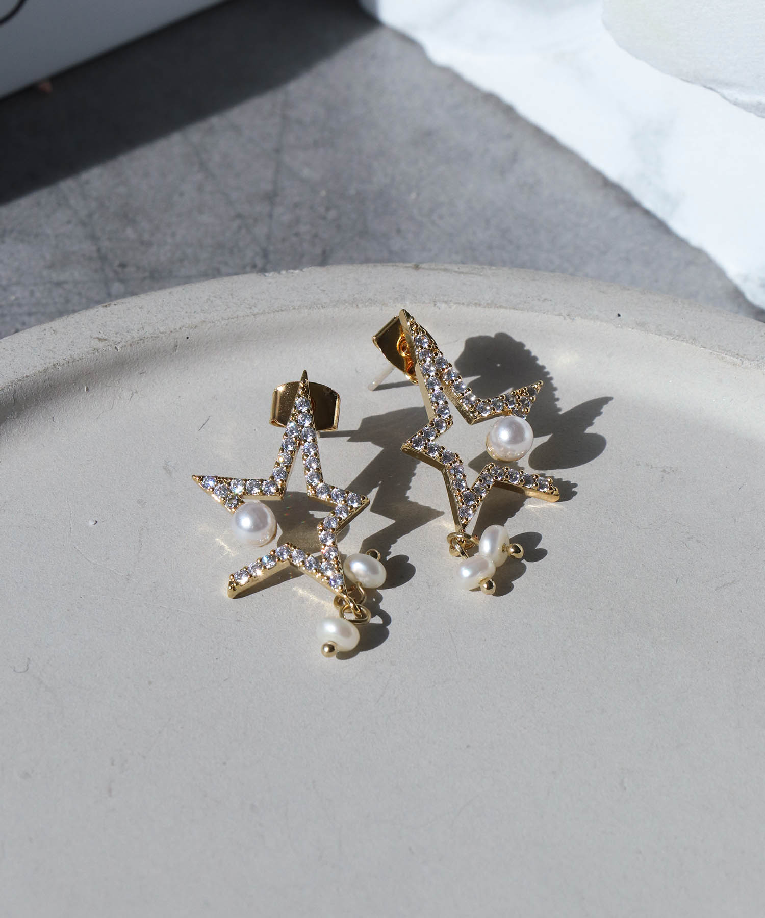 スター×淡水パールピアス