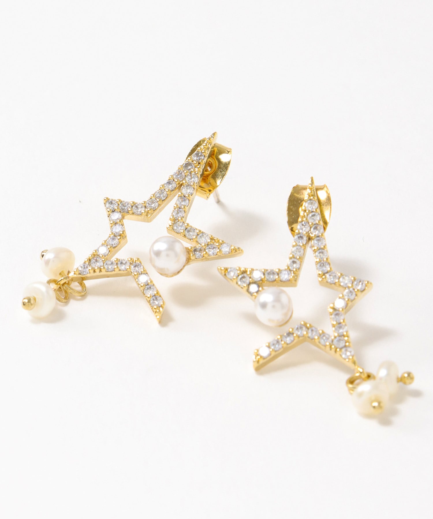 スター×淡水パールピアス