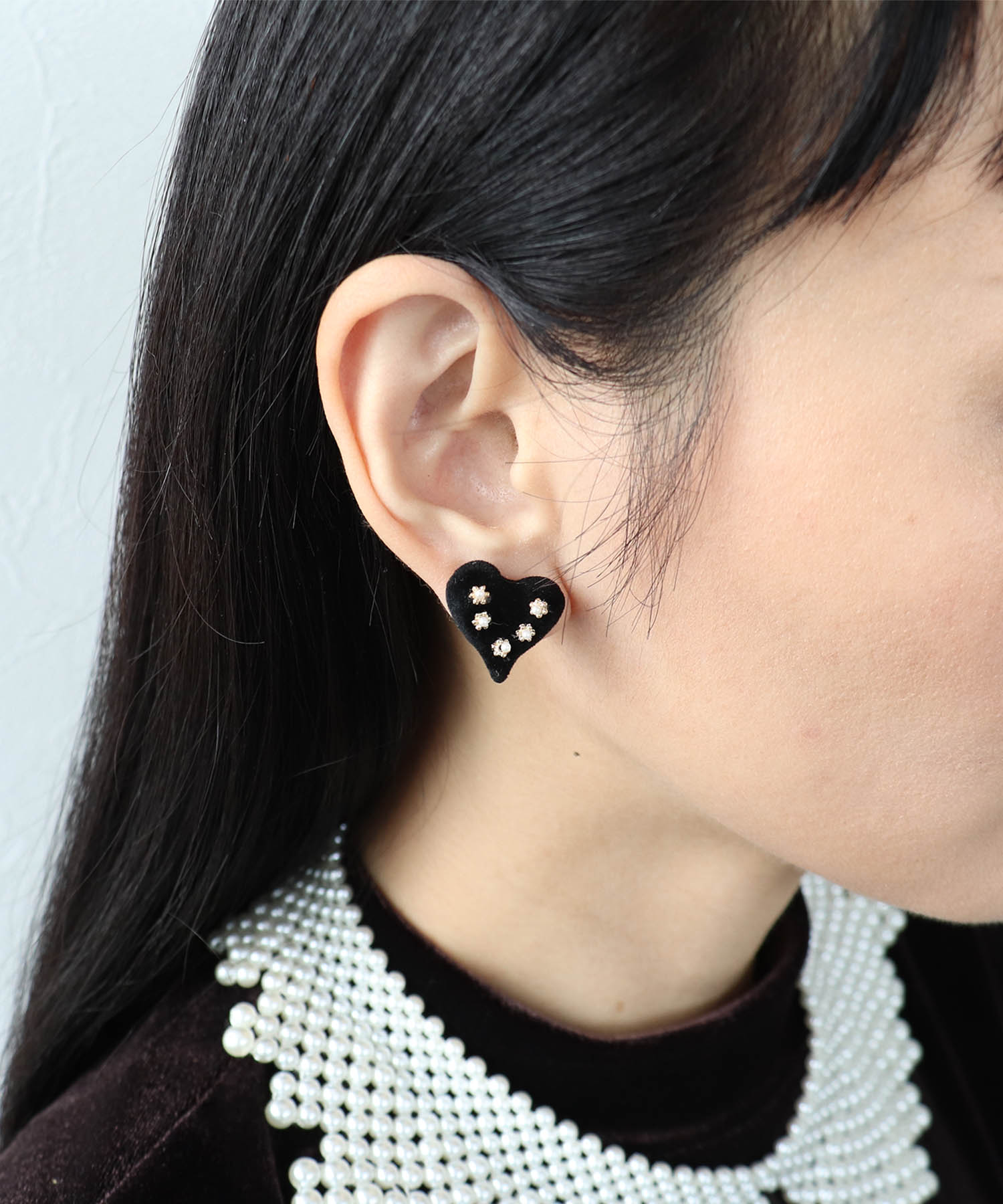 フラワー×フロッキーハートピアス