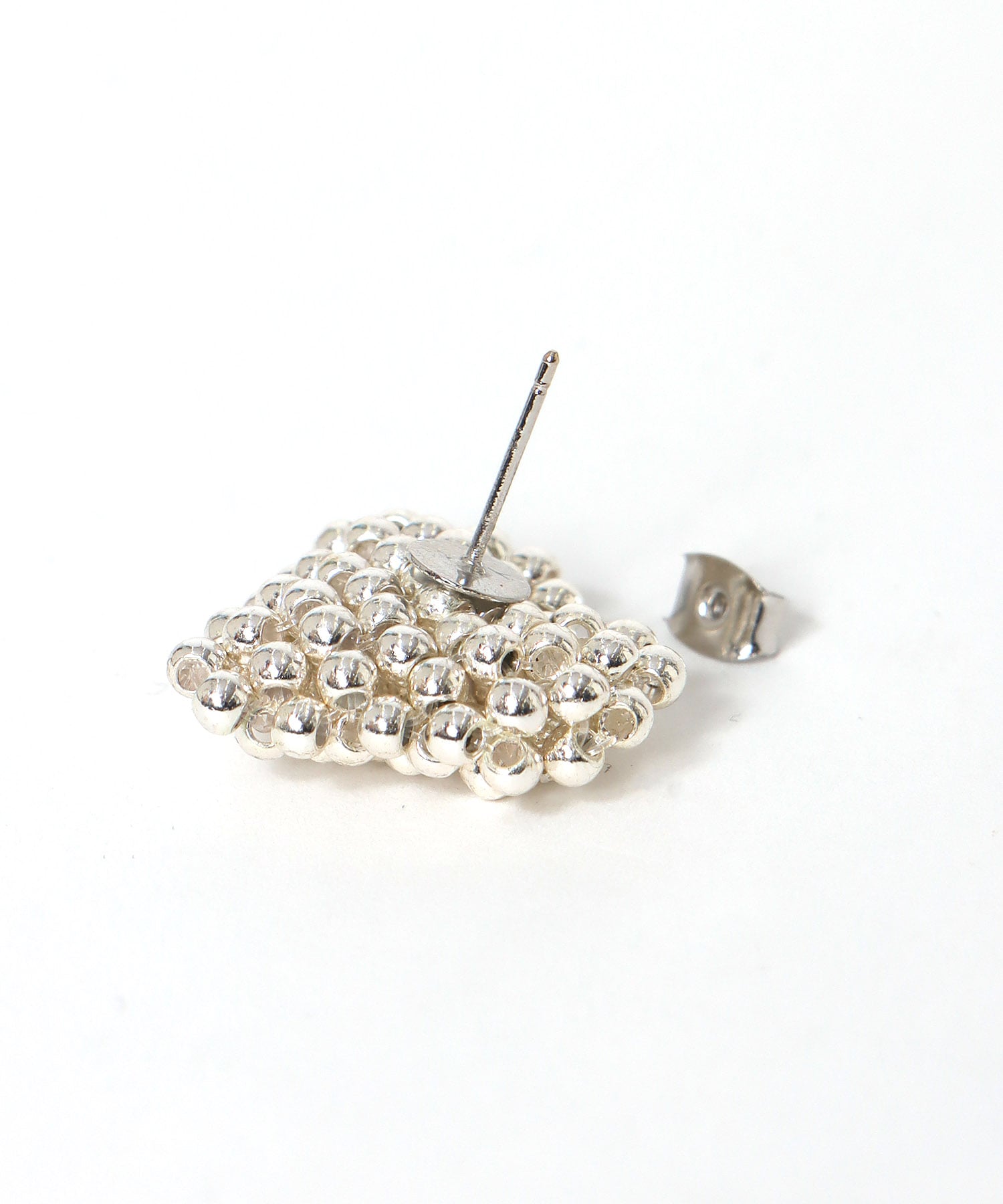 パール編みハートピアス