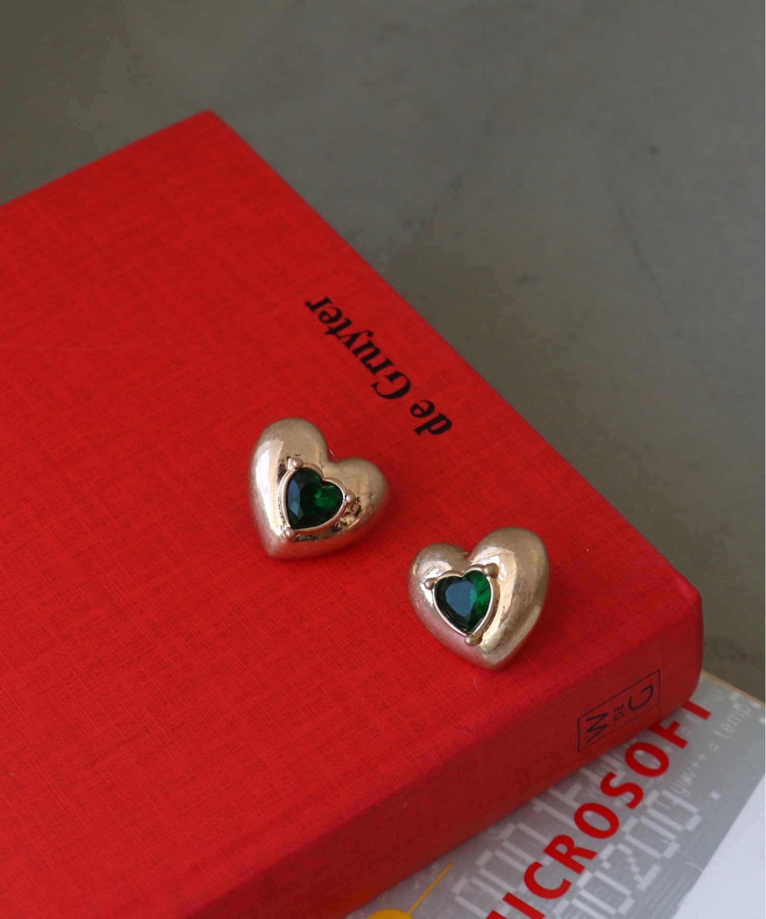 カラーストーンハートピアス