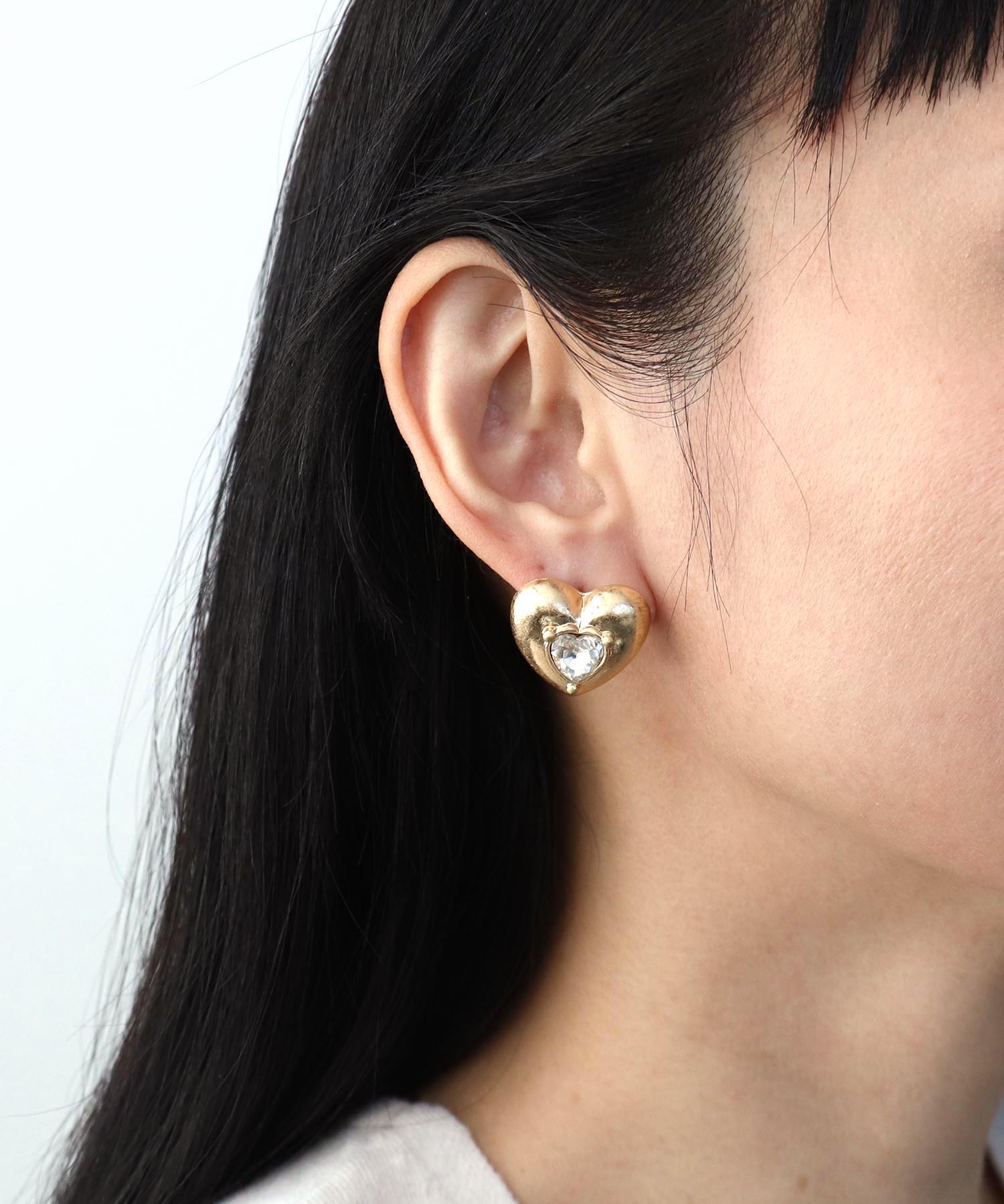 カラーストーンハートピアス